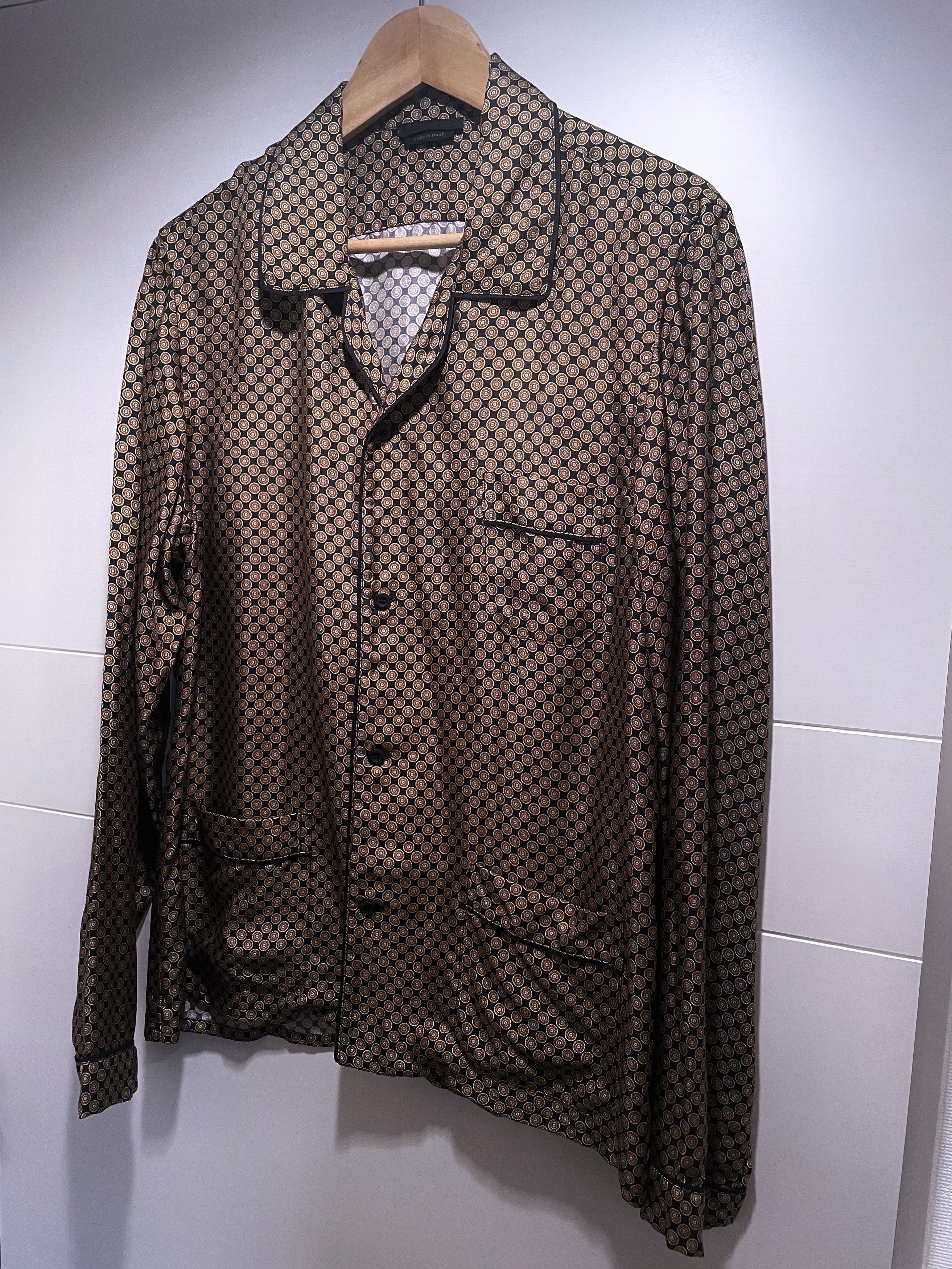 Prada "OLD MONEY" MEDALLION PRINT MULBERRY SILK PYJAMA SHIRT Size US M / EU 48-50 / 2 - 2 Thumbnail