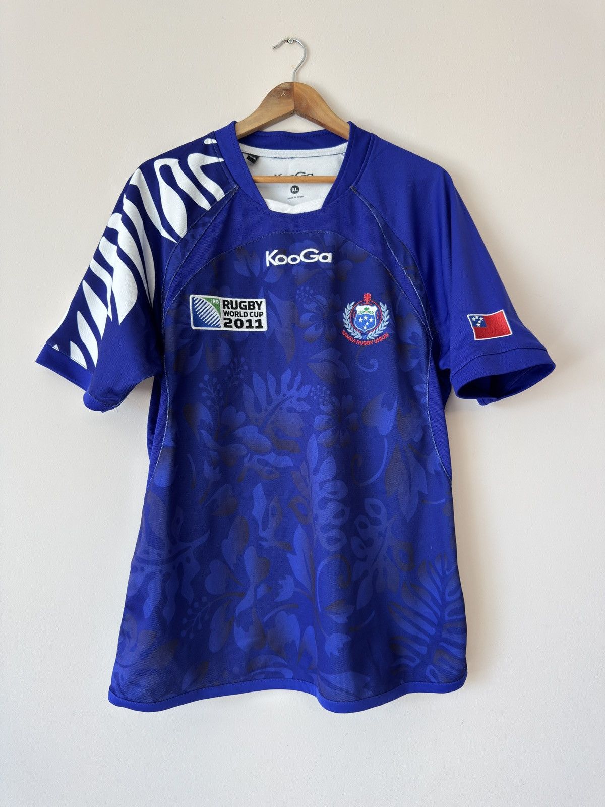 Vintage Samoa 2011-2012 World Cup Home Rugby Jersey Blue Shirt Kit Size US XL / EU 56 / 4 - 1 Thumbnail