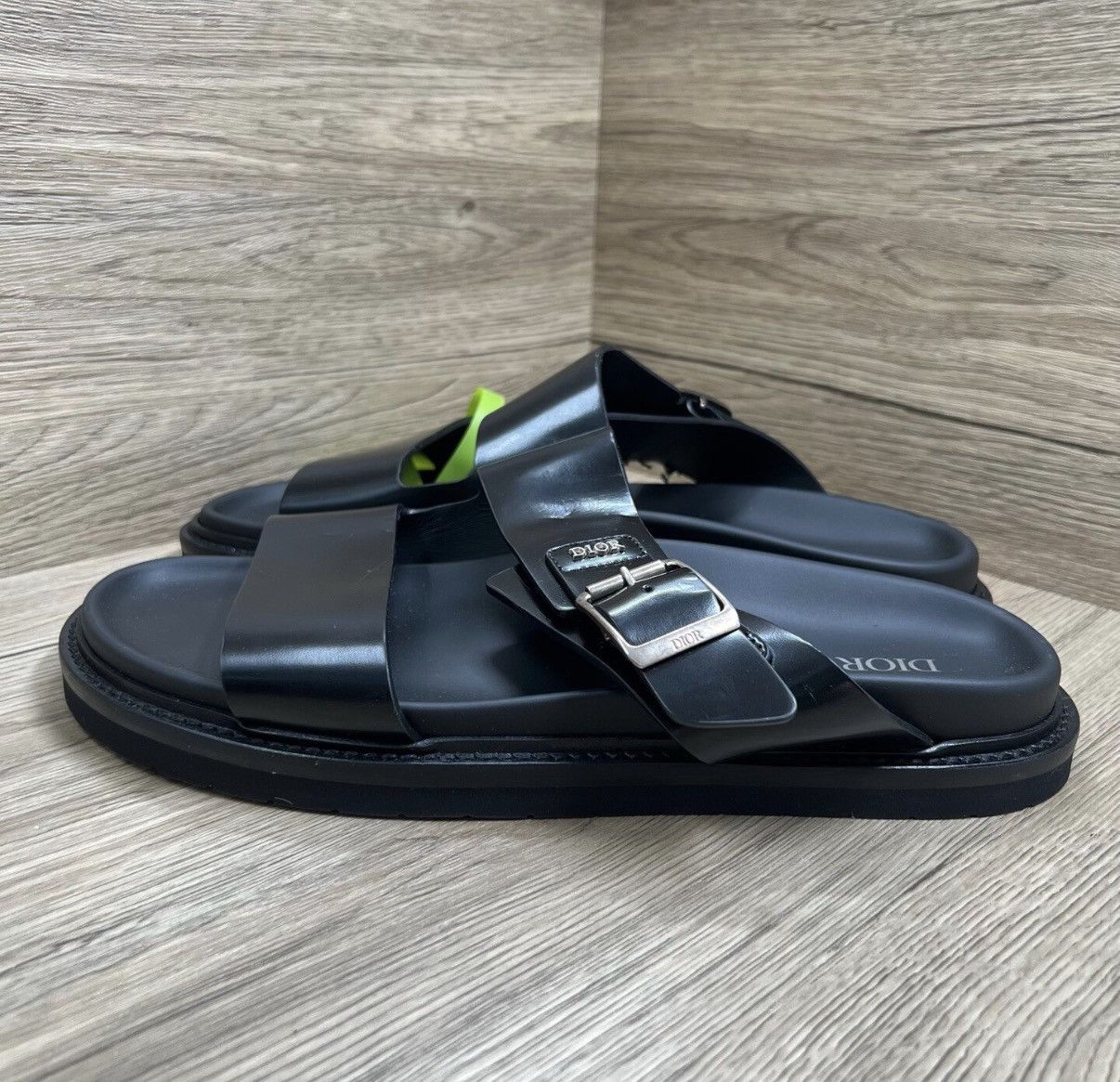 Dior Dior Aqua Black and Silver Metal Logo Slippers J41 Size US 11 / EU 44 - 1 Thumbnail