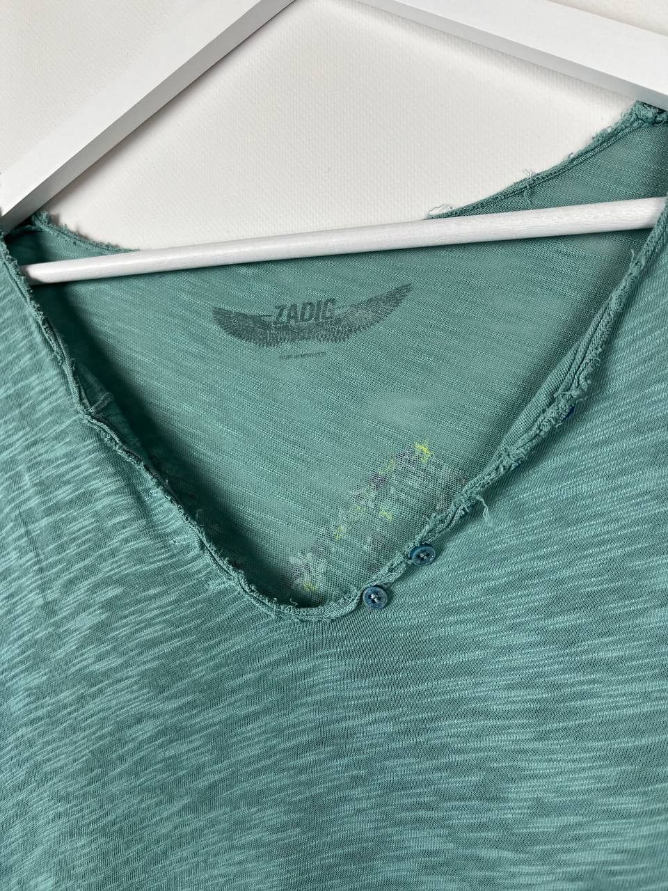 Zadig & Voltaire Zadig & Voltaire Teal Green Slub Wolf Graphic Shirt Top Size S / US 4 / IT 40 - 6 Thumbnail