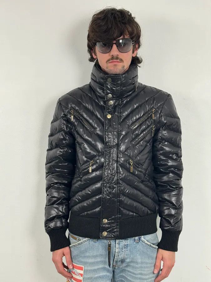 Just Cavalli 2000s Cavalli Cavalli Black Nylon Quilted Puffer Jacket Size US M / EU 48-50 / 2 - 2 Thumbnail