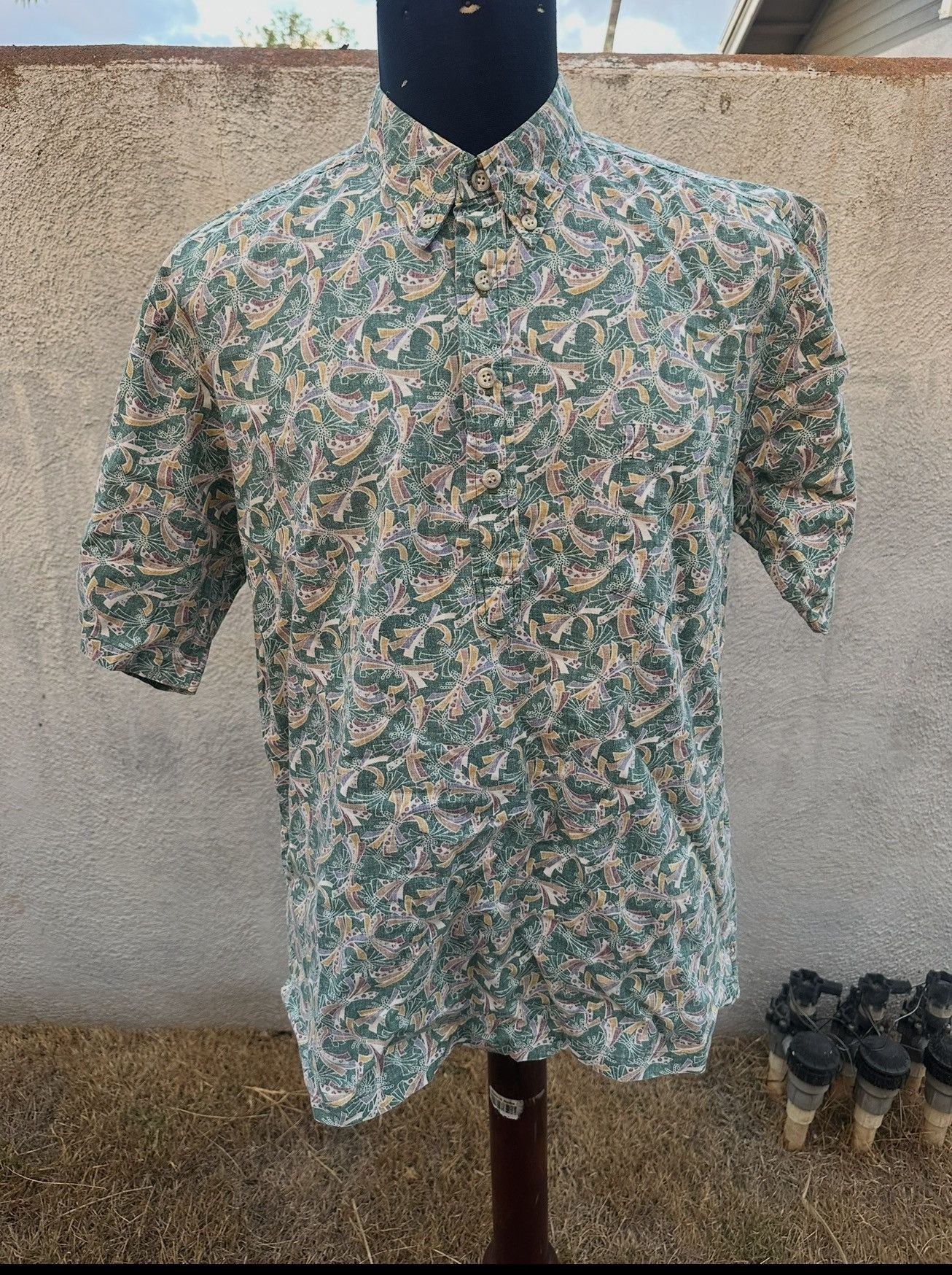 Tori Richard PreOwned Tori Richard Green Hawaiian Print Men’s L Size US L / EU 52-54 / 3 - 1 Thumbnail