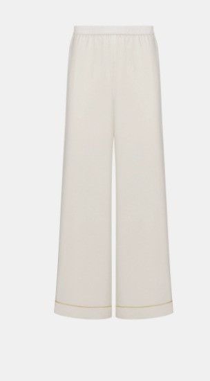 Dior o1w1db10924 Silk Pajama Pants in White Size 34" / US 12 / IT 48 - 1 Thumbnail