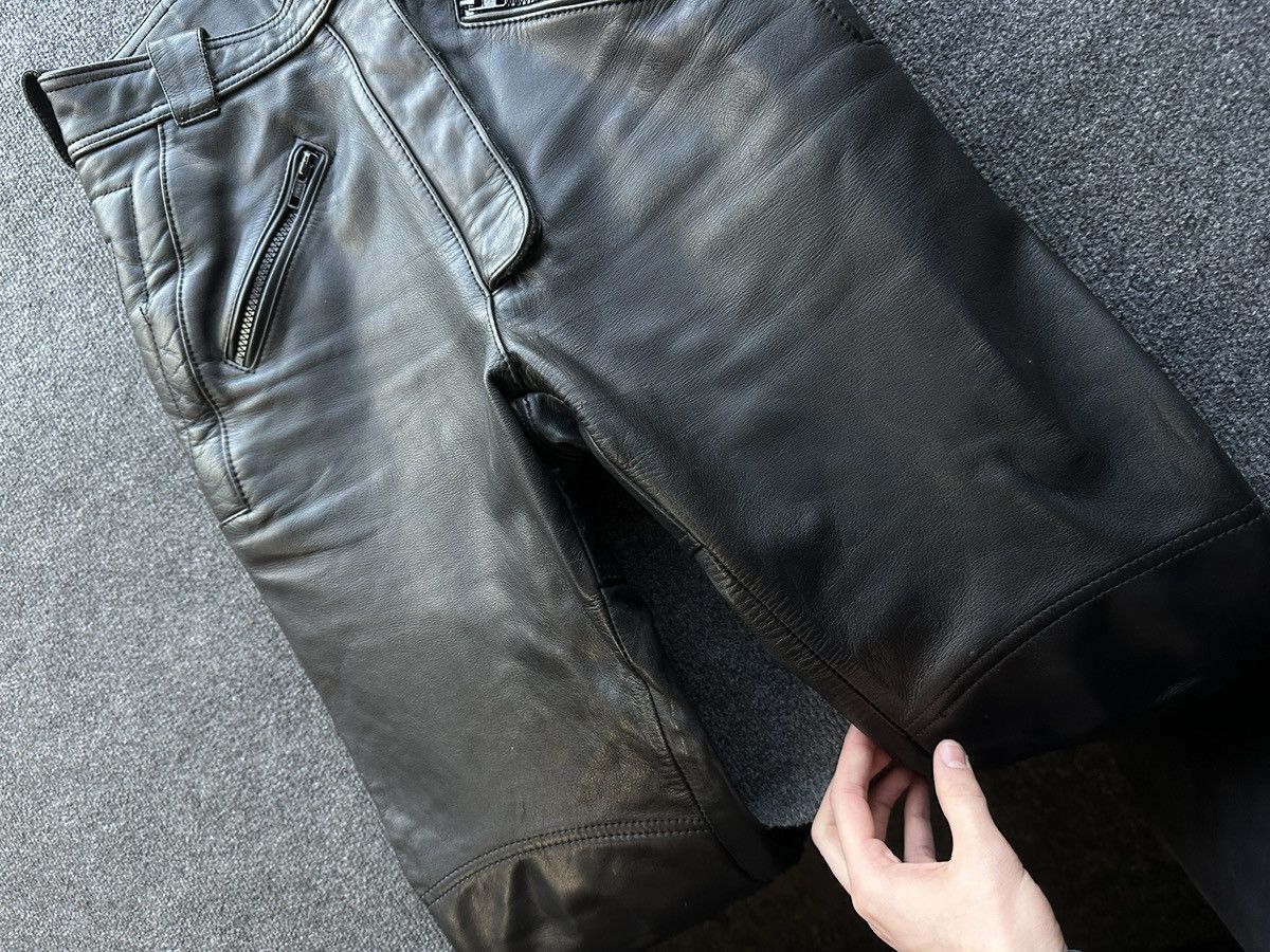 Leather 🚨GRAIL LEATHER PANTS RACING VNTG Cowboy Biker Leather Pants Size US 27 - 7 Thumbnail