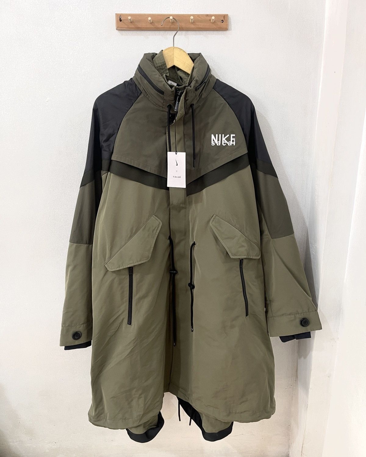 Nike × Sacai Nike x Sacai Trench Coat Jacket Hideen Hood Size XL Size US XL / EU 56 / 4 - 1 Thumbnail