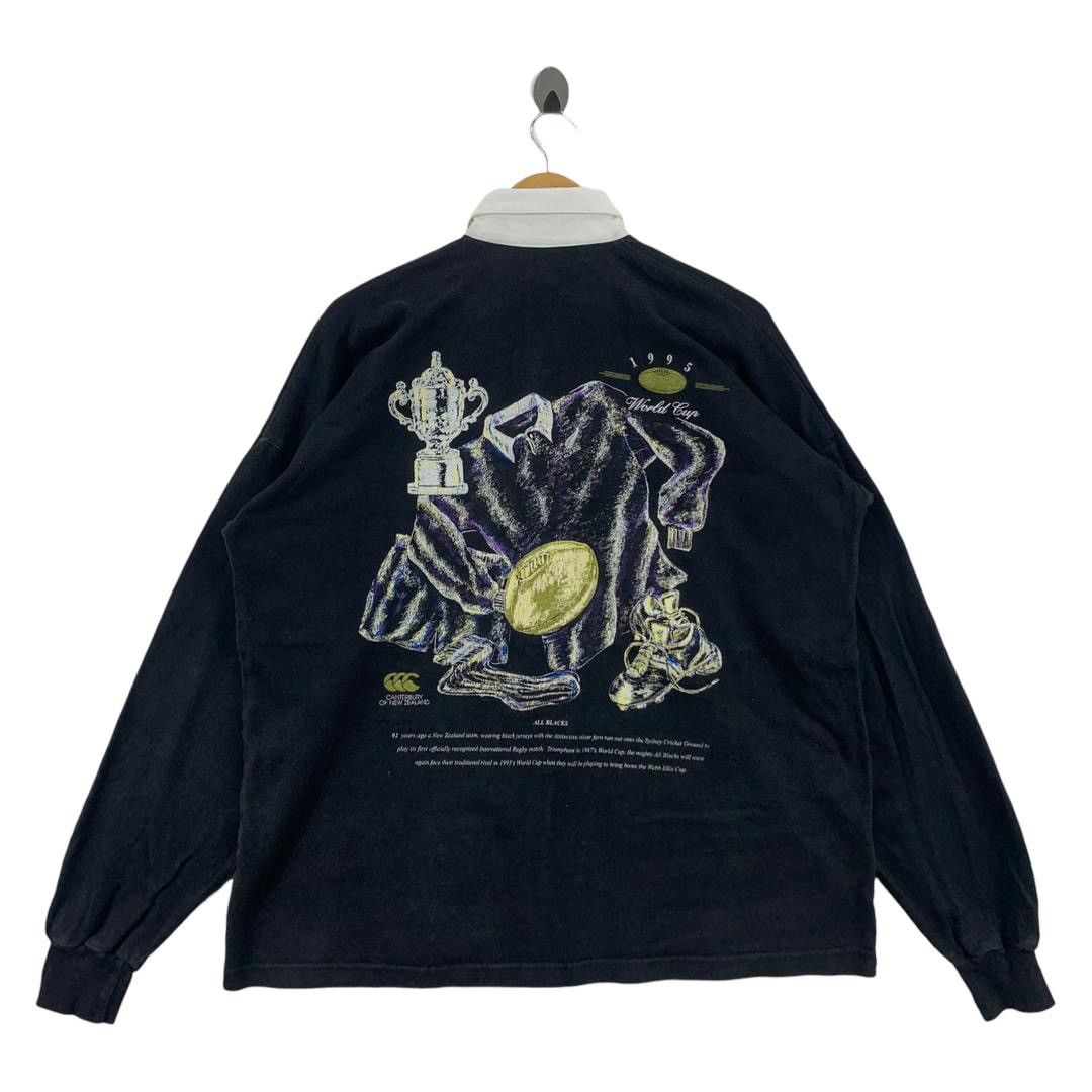 Canterbury of New Zealand × Vintage Vintage CANTERBURY allblack rugby 1995 long sleeve polo Size US XL / EU 56 / 4 - 4 Thumbnail