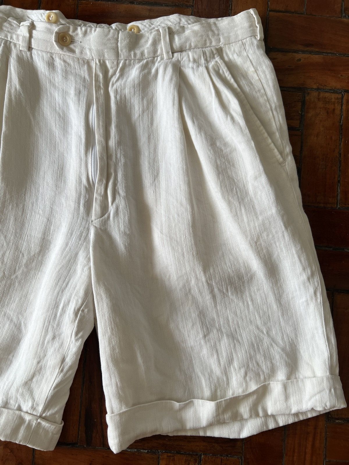 Hermes Hermes white linen shorts Size US 32 / EU 48 - 2 Thumbnail