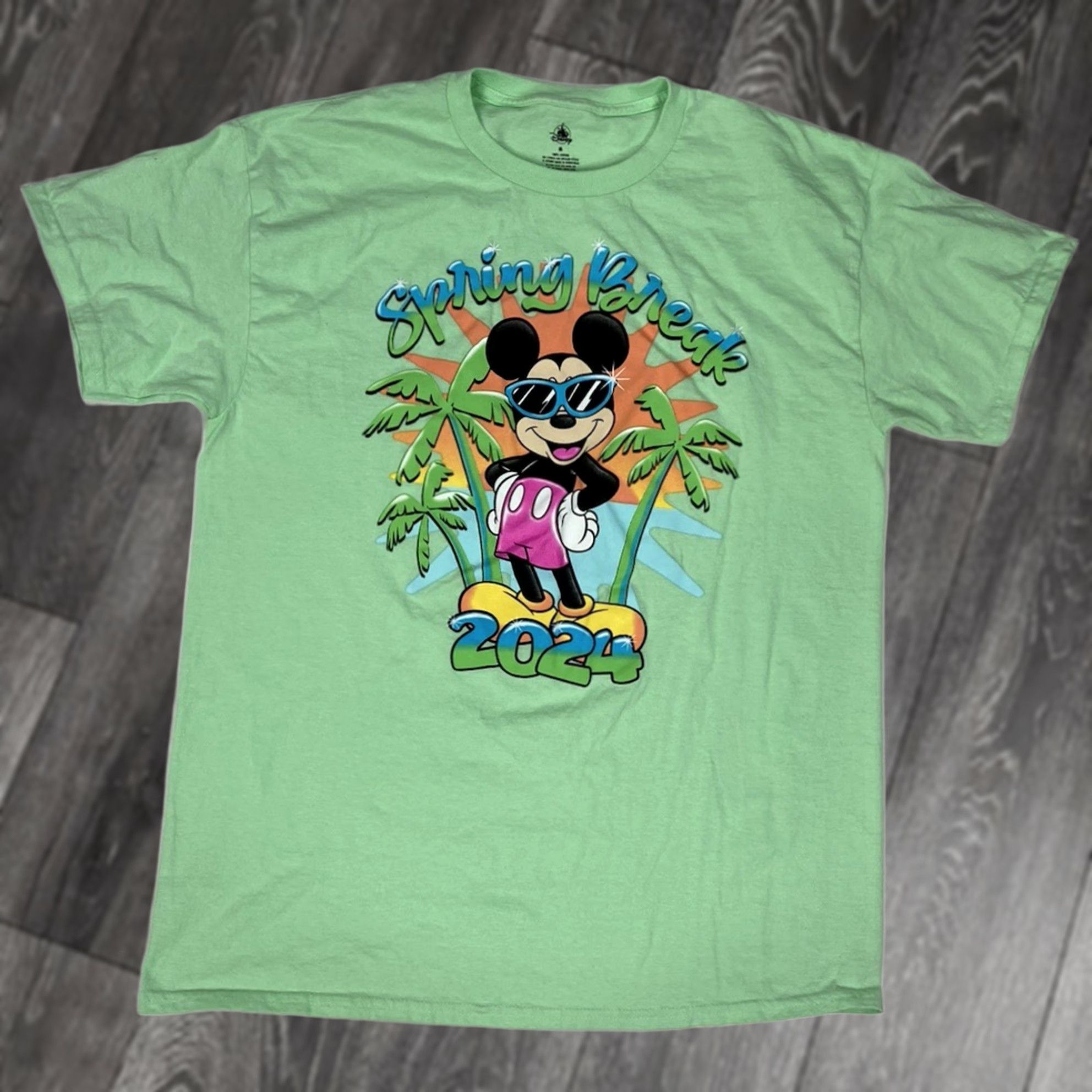 Disney Disney Mickey Mouse Spring Break 2024 Graphic T-shirt Men Medium Green Size US M / EU 48-50 / 2 - 1 Thumbnail