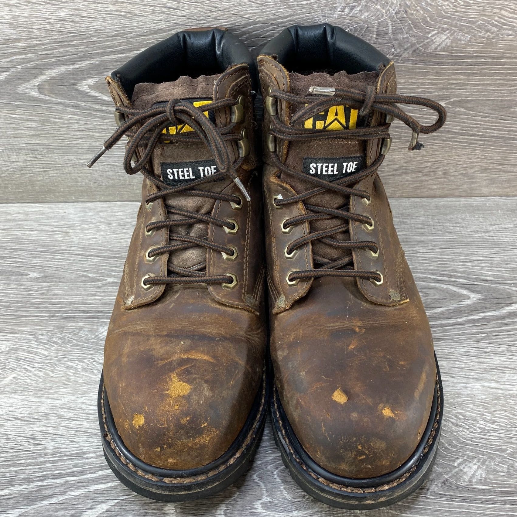 Vintage Caterpillar CAT Second Shift Steel Toe Work Boots P89586 Brown Leather Mens 10 Size US 9 / EU 42 - 3 Thumbnail