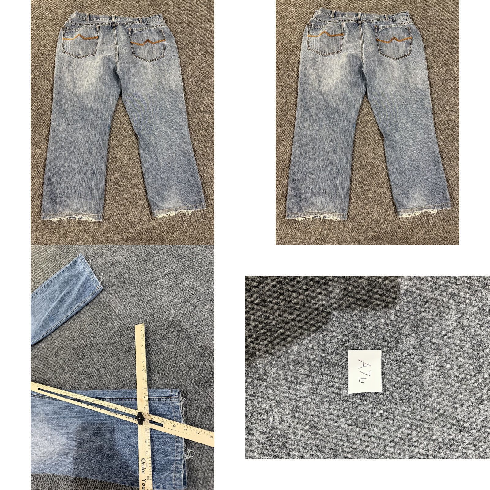 DKNY DKNY JEANS Jeans Mens 36x26 Blue Soho Relaxed Straight Light Wash Distressed Size US 36 / EU 52 - 8 Thumbnail
