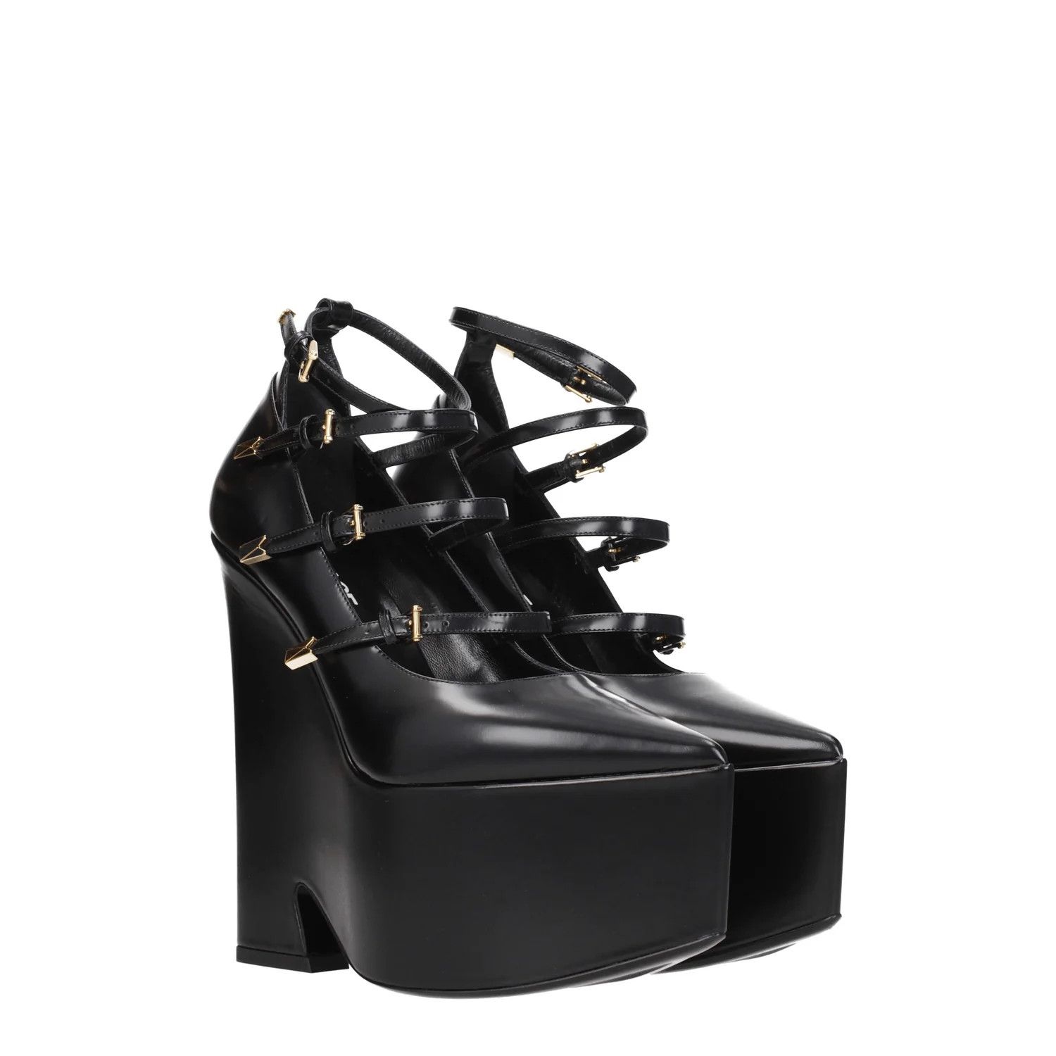 Versace ob1o1e0125 Leather Pumps in Black Size US 10 / IT 40 - 2 Thumbnail