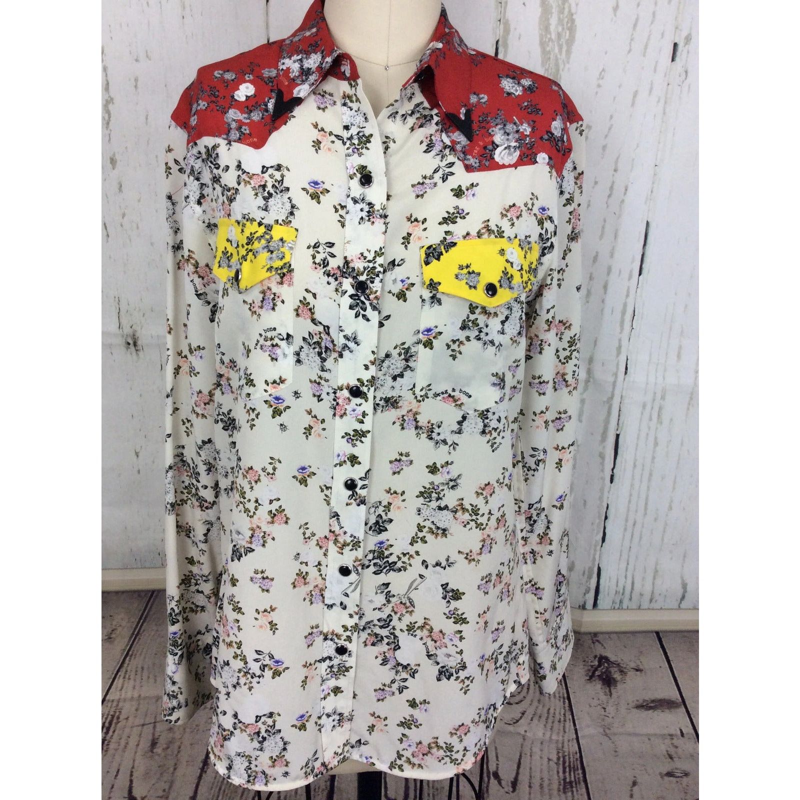 Rag & Bone Rag & Bone silk flower print western blouse as Xsmall Size XS / US 0-2 / IT 36-38 - 1 Thumbnail