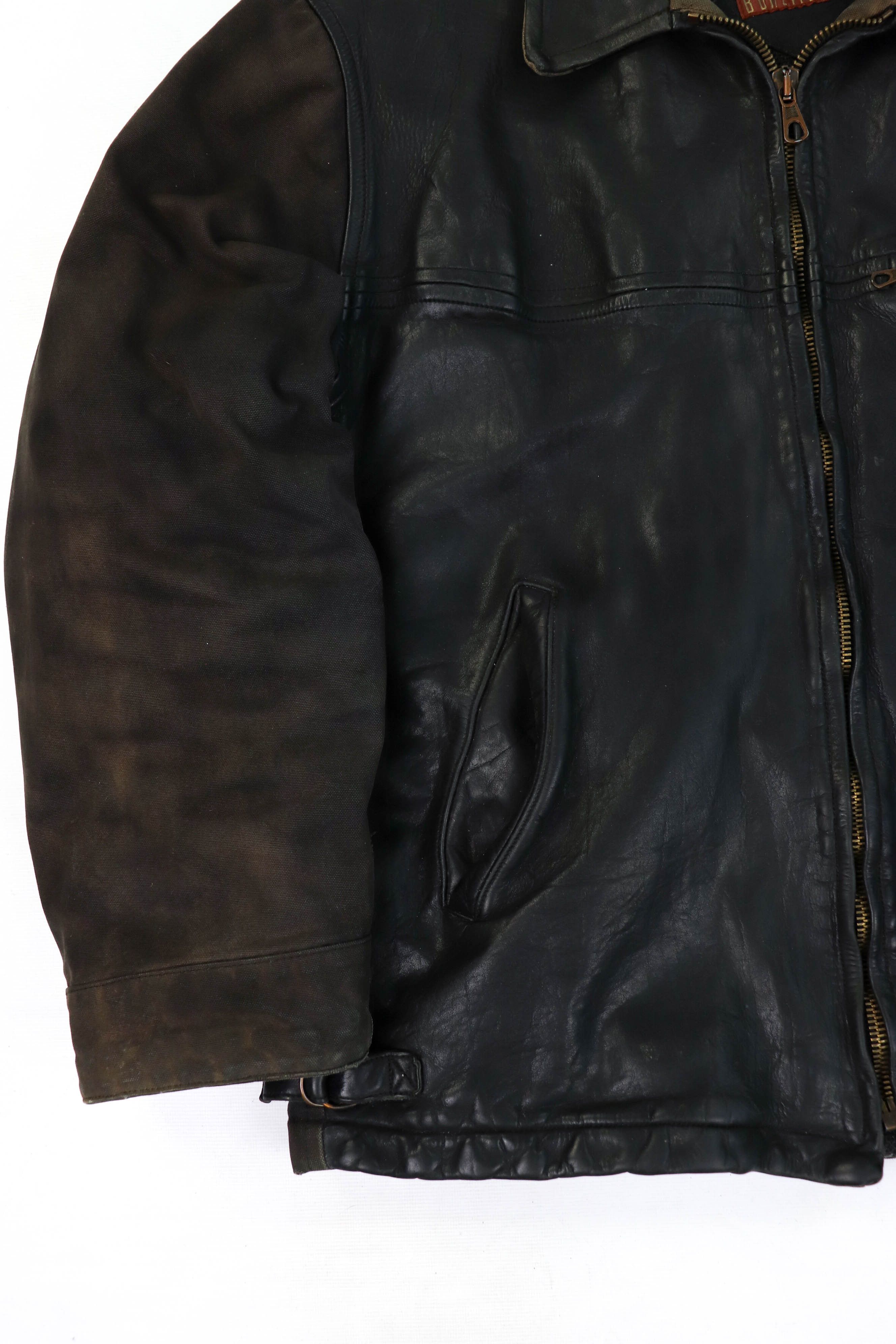 Boneville Boneville Vintage Thrashed Distress Sunfaded Leather Jacket Size US L / EU 52-54 / 3 - 4 Thumbnail