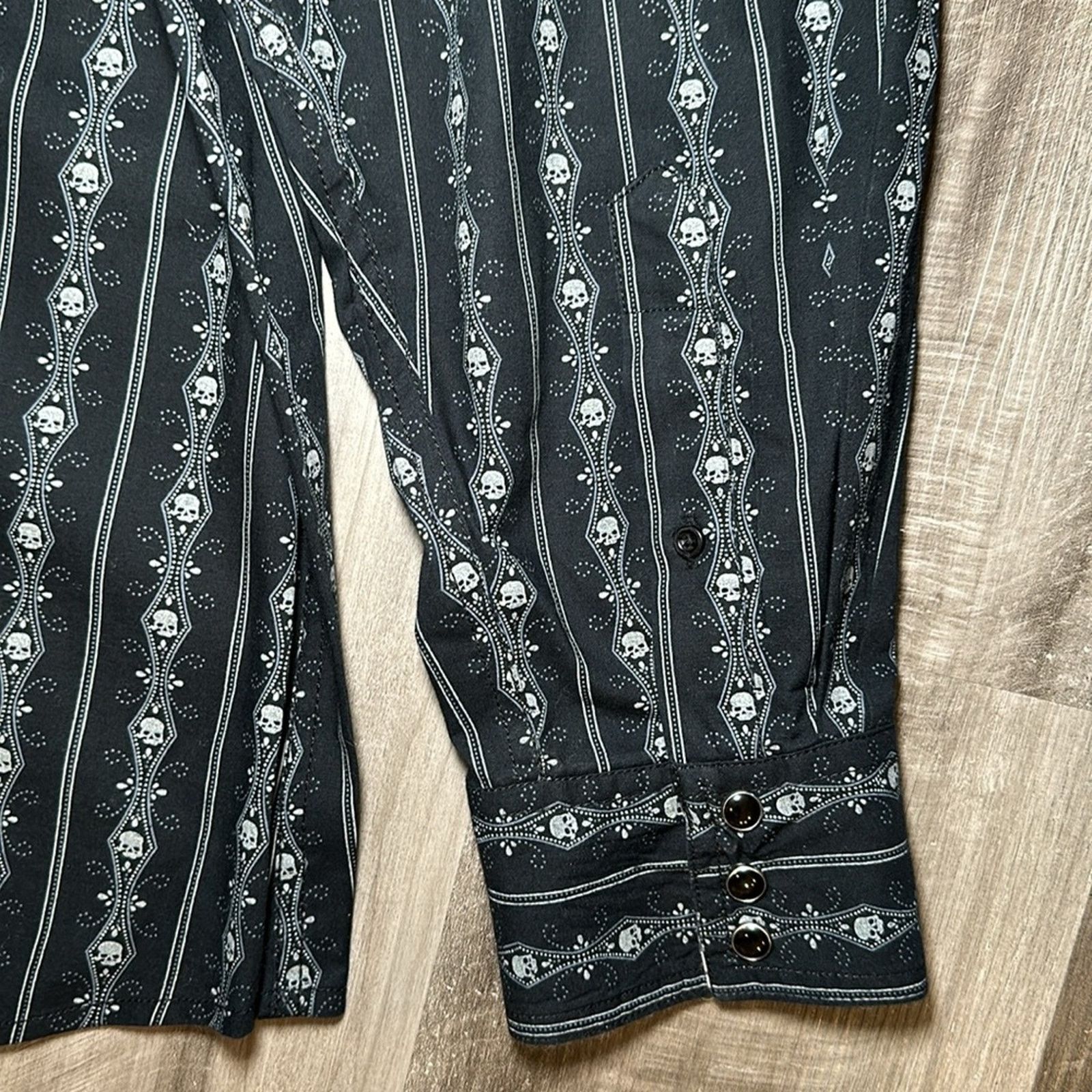 Scully Leather Scully Skulls Striped Long Sleeve Pearl Snap Button - 2XL Size US XXL / EU 58 / 5 - 4 Thumbnail