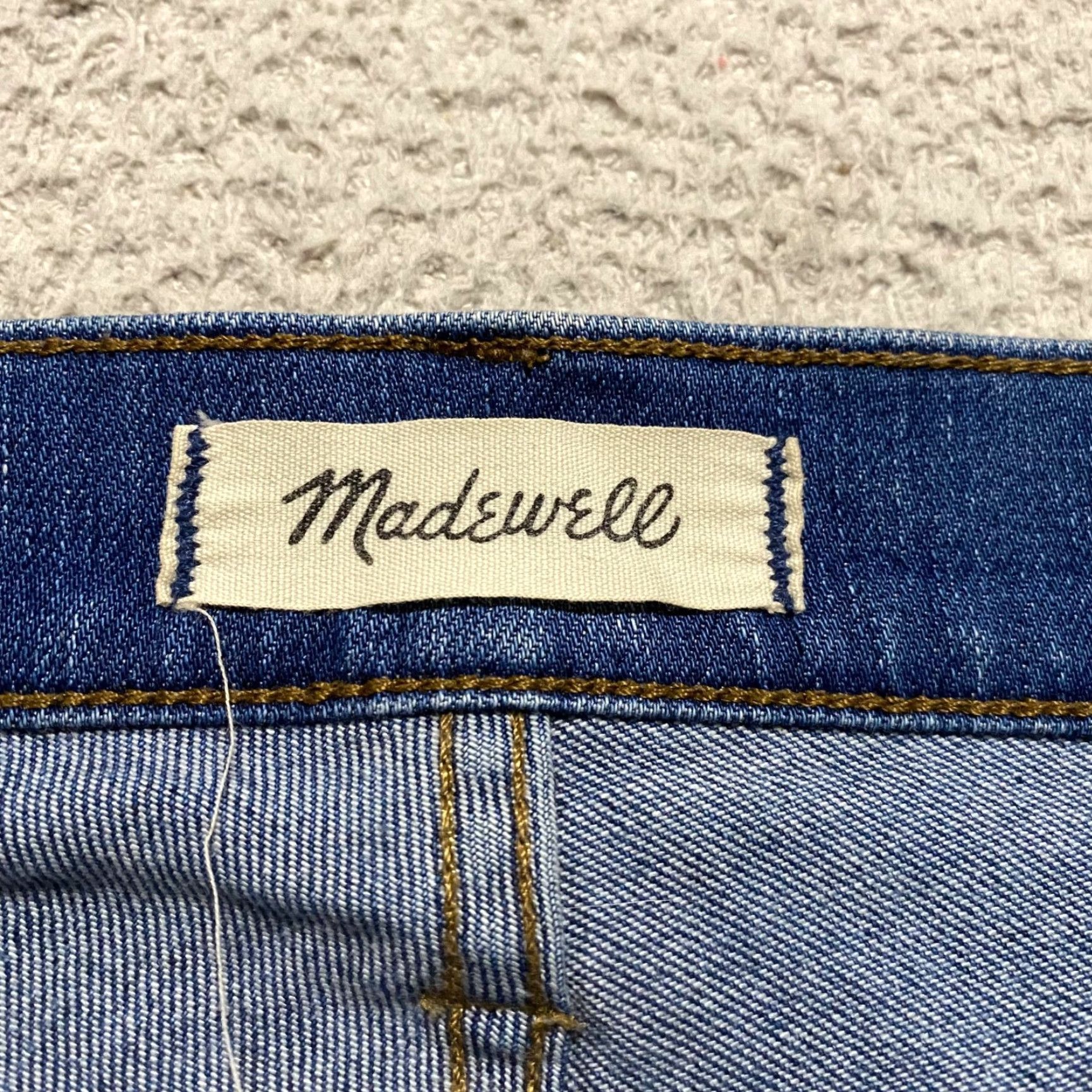 Madewell Madewell Jeans Womens Blue Denim High Rise Skinny 29 in. Distressed 5-Pocket Regular Rise Button Zip Hem Size 29" - 3 Thumbnail