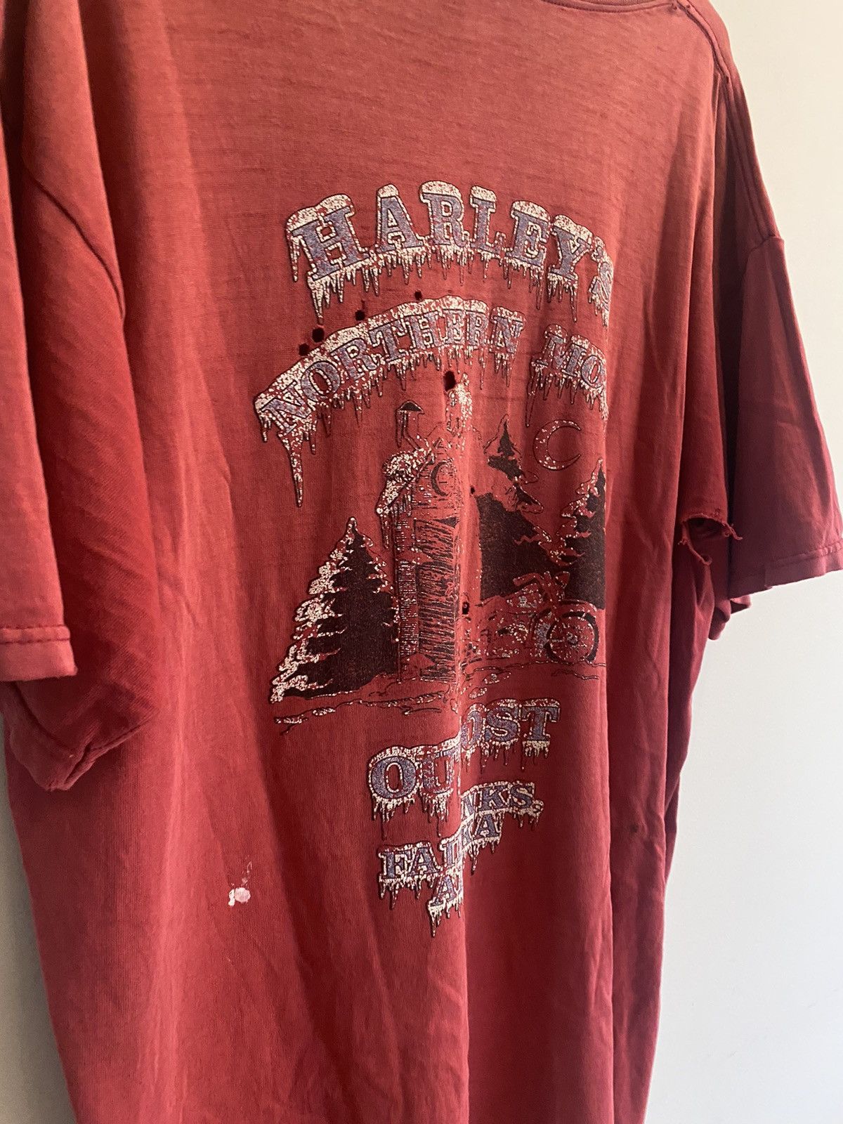 Harley Davidson × Japanese Brand × Vintage Vintage Harley Davidson Northern Outpost Thrashed Big Eagle Size US XL / EU 56 / 4 - 3 Thumbnail