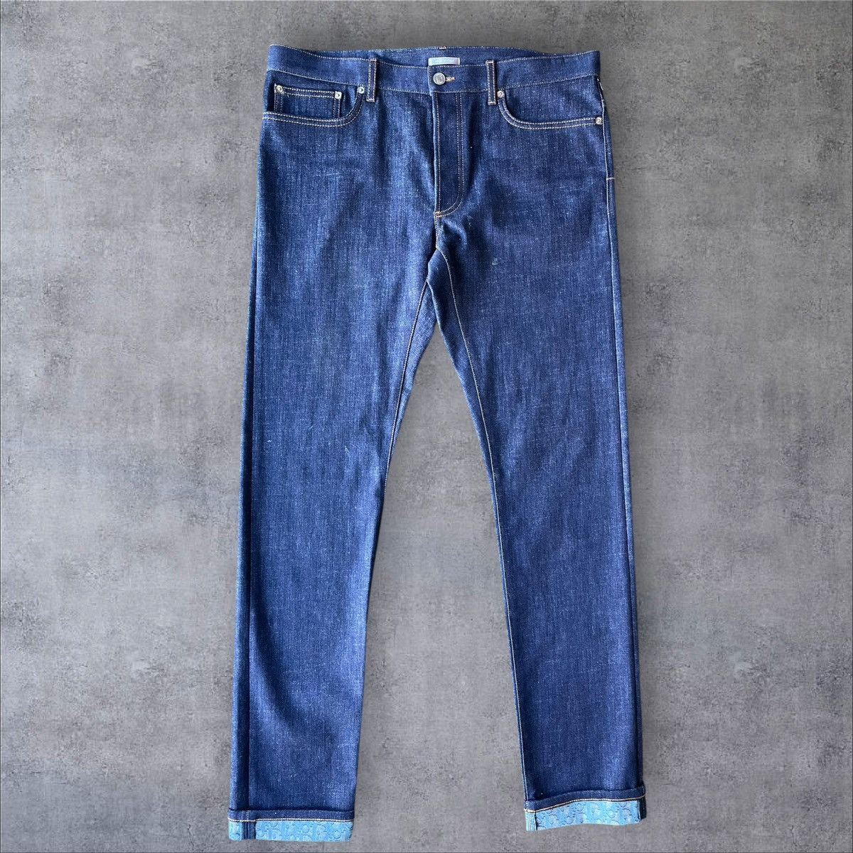 Dior USED CHRISTIAN DIOR CUFF DENIM JEANS SLIM 17.5 SIZE 34 Size US 34 / EU 50 - 1 Thumbnail