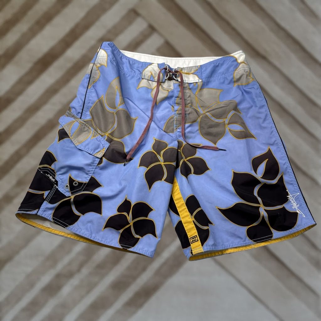 Billabong VINTAGE Billabong Floral Surf Board Shorts 36 Men Blue 90s Hawaiian Beach Y2K Embroidered Size US 36 / EU 52 - 1 Thumbnail