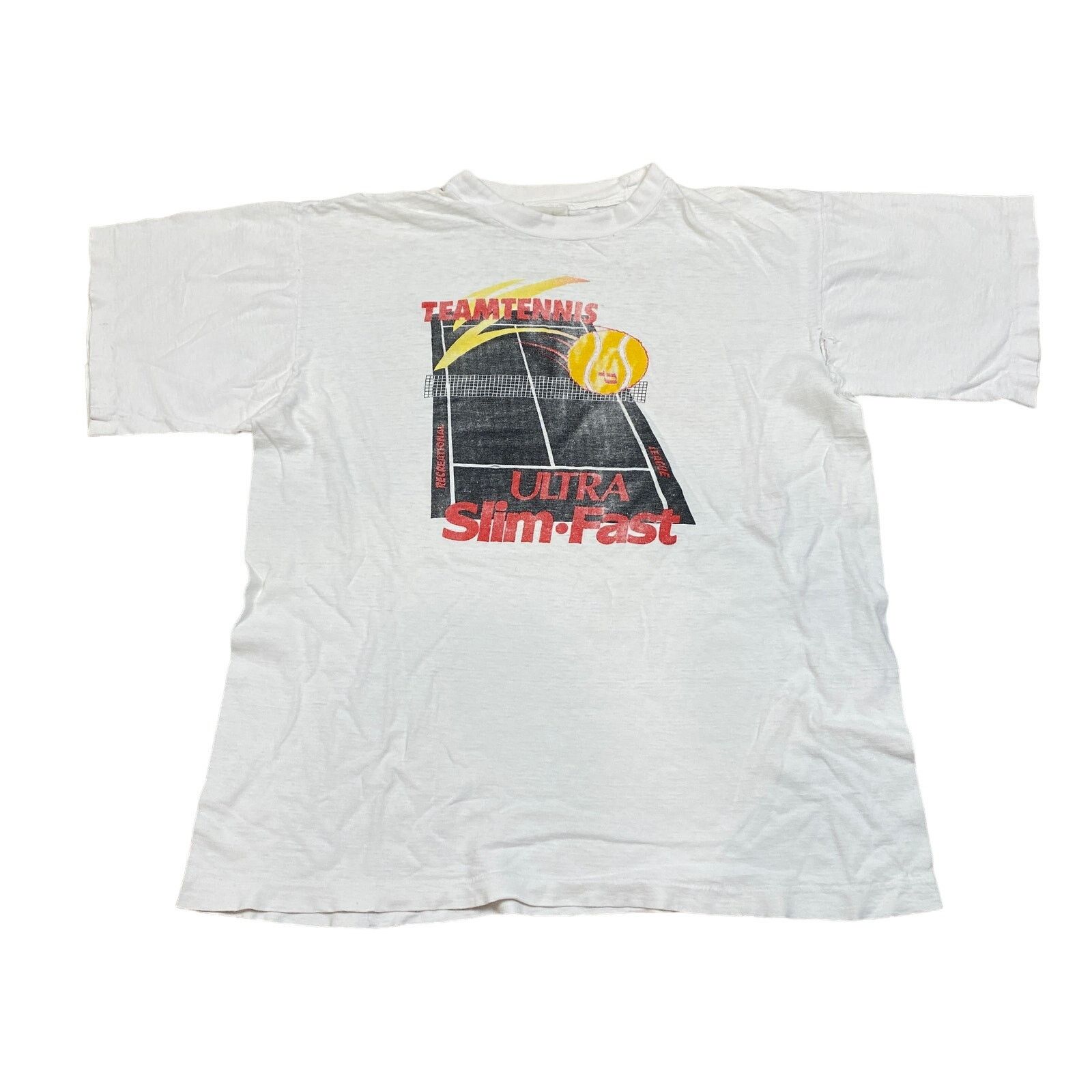 Vintage Vintage 90s Team Tennis Ultra Slim Fast I Feel Great Shirt L Size US L / EU 52-54 / 3 - 1 Thumbnail