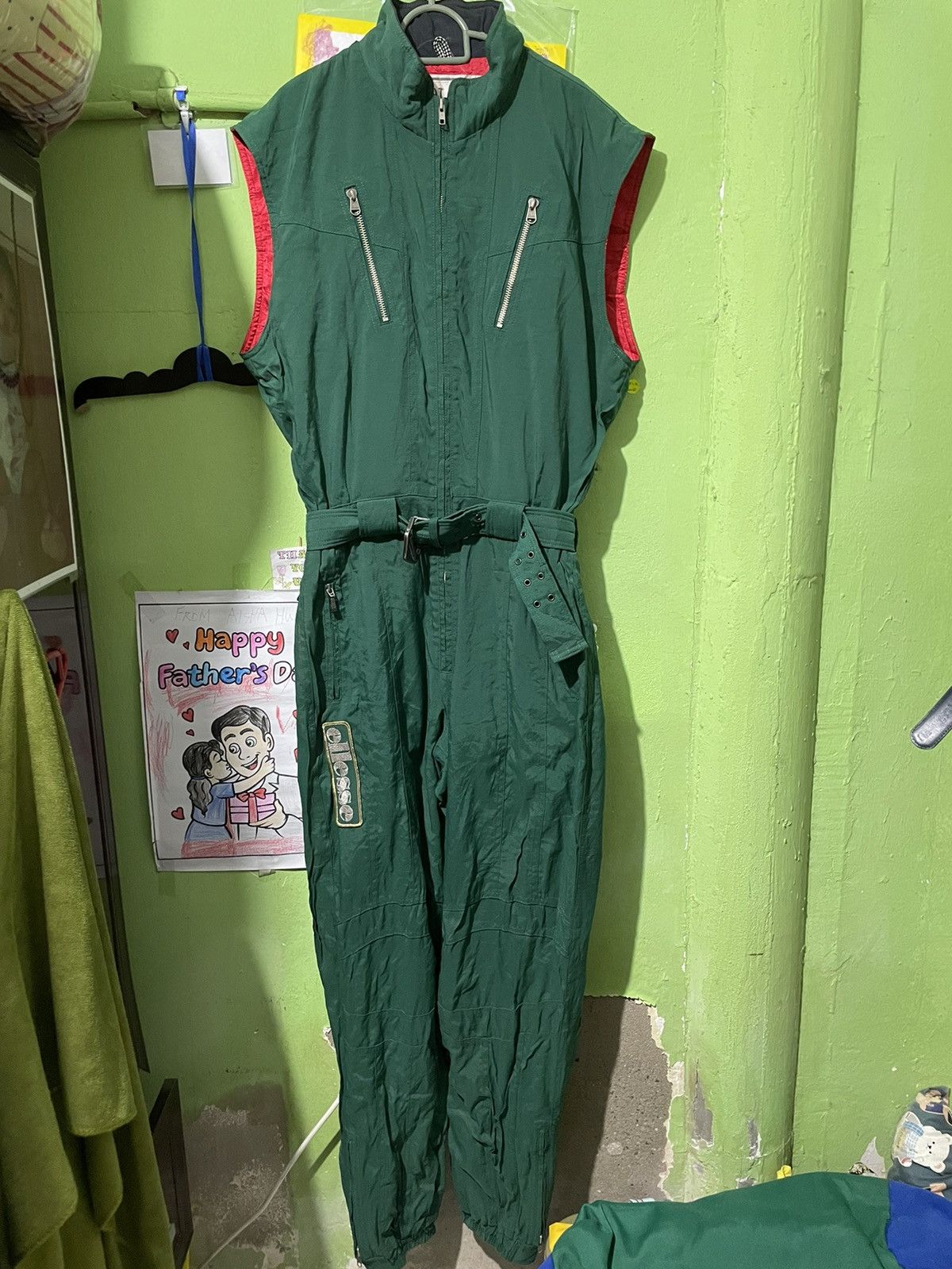 image of Ellesse x Goldwin Ellese Ski Overall in Green, Men's (Size 34)