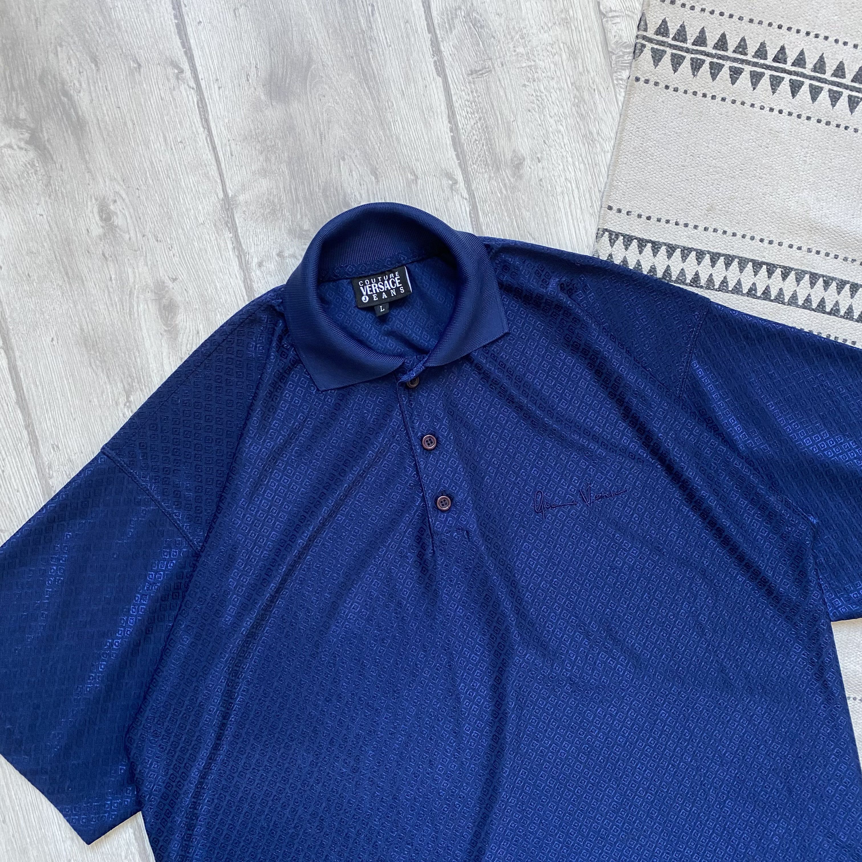 Versace Luxury Vintage 90s Versace polo oldmoney t-shirt Size US L / EU 52-54 / 3 - 2 Thumbnail