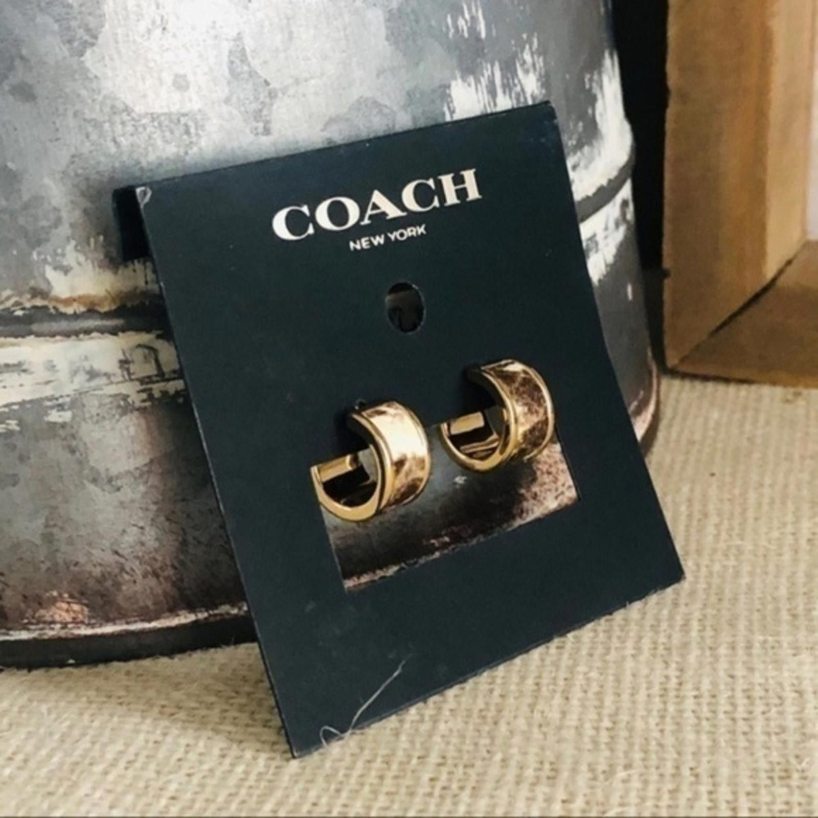 Coach Coach Snake Embossed Hoop Earrings NWT Size ONE SIZE - 1 Thumbnail