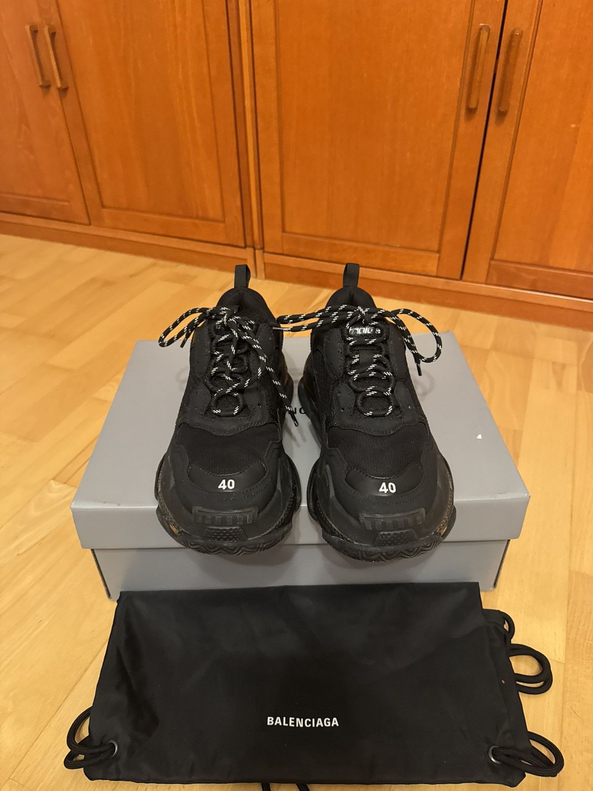 Balenciaga Balenciaga Triple S Triple Black Size US 7 / EU 40 - 7 Thumbnail