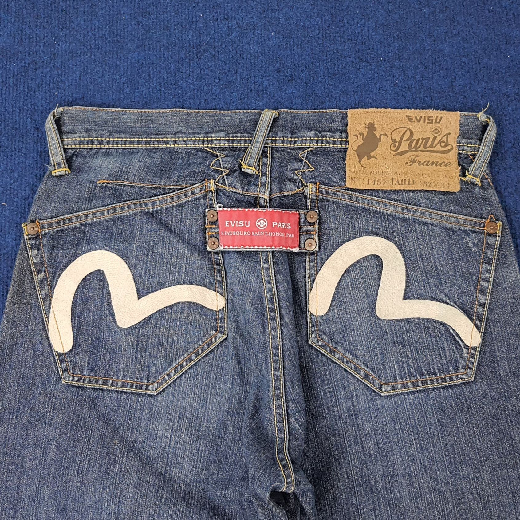 Japanese Brand × Vintage Vintage Evisu Paris France Custom Daicock Jeans Size US 31 - 3 Thumbnail