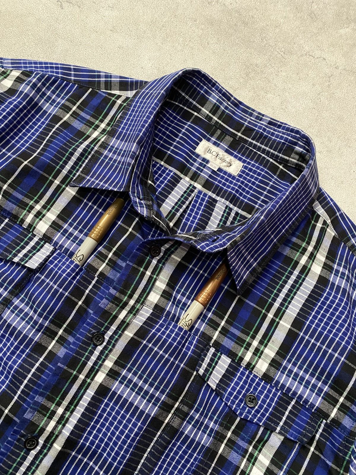 Japanese Brand B.C Factory Plaid Flannel Multipocket L/S Outershirt Size US L / EU 52-54 / 3 - 5 Thumbnail