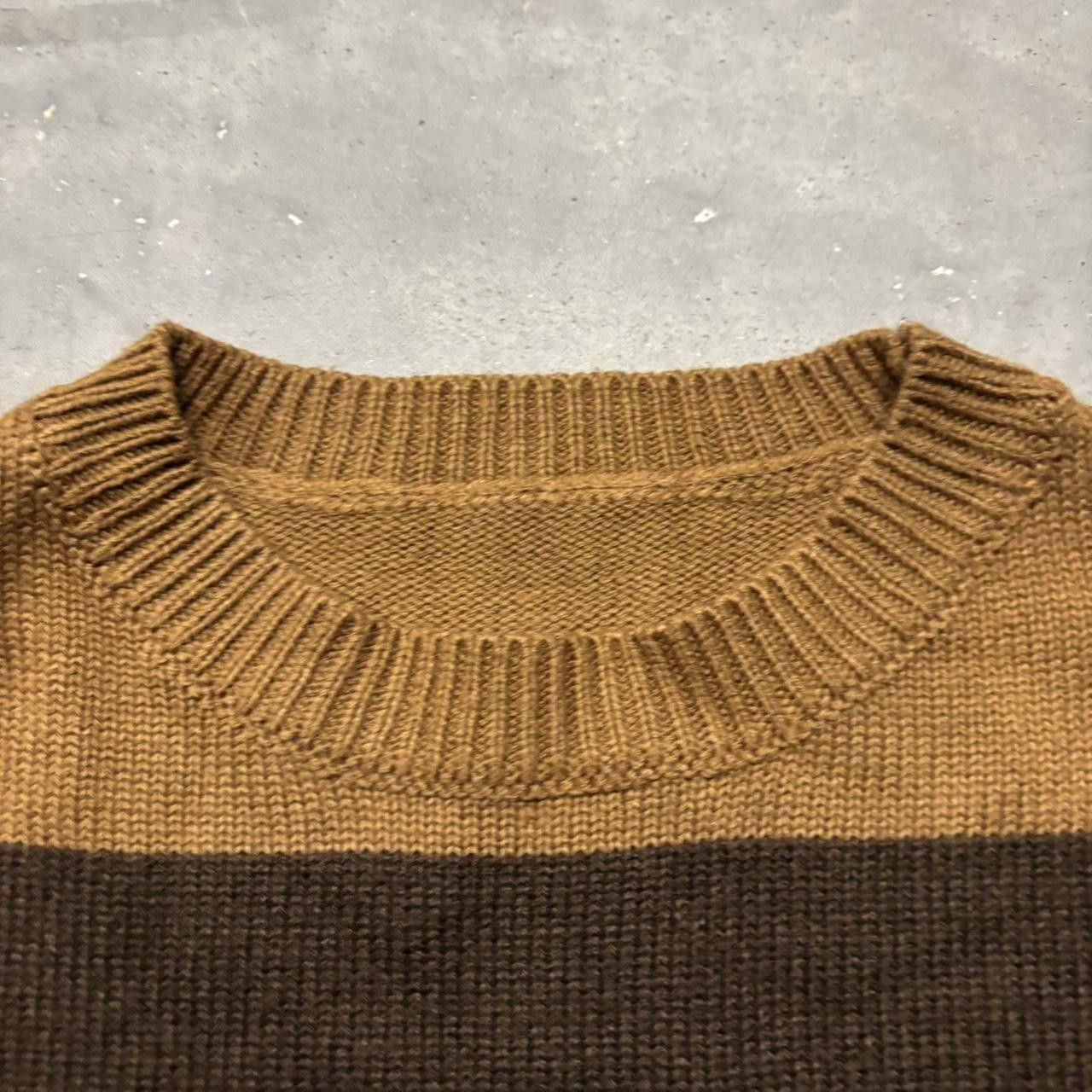 Japanese Brand × Vintage Crazy Vintage Y2K/2000s Cute Brown & Tan Striped Sweater! Size M / US 6-8 / IT 42-44 - 4 Thumbnail