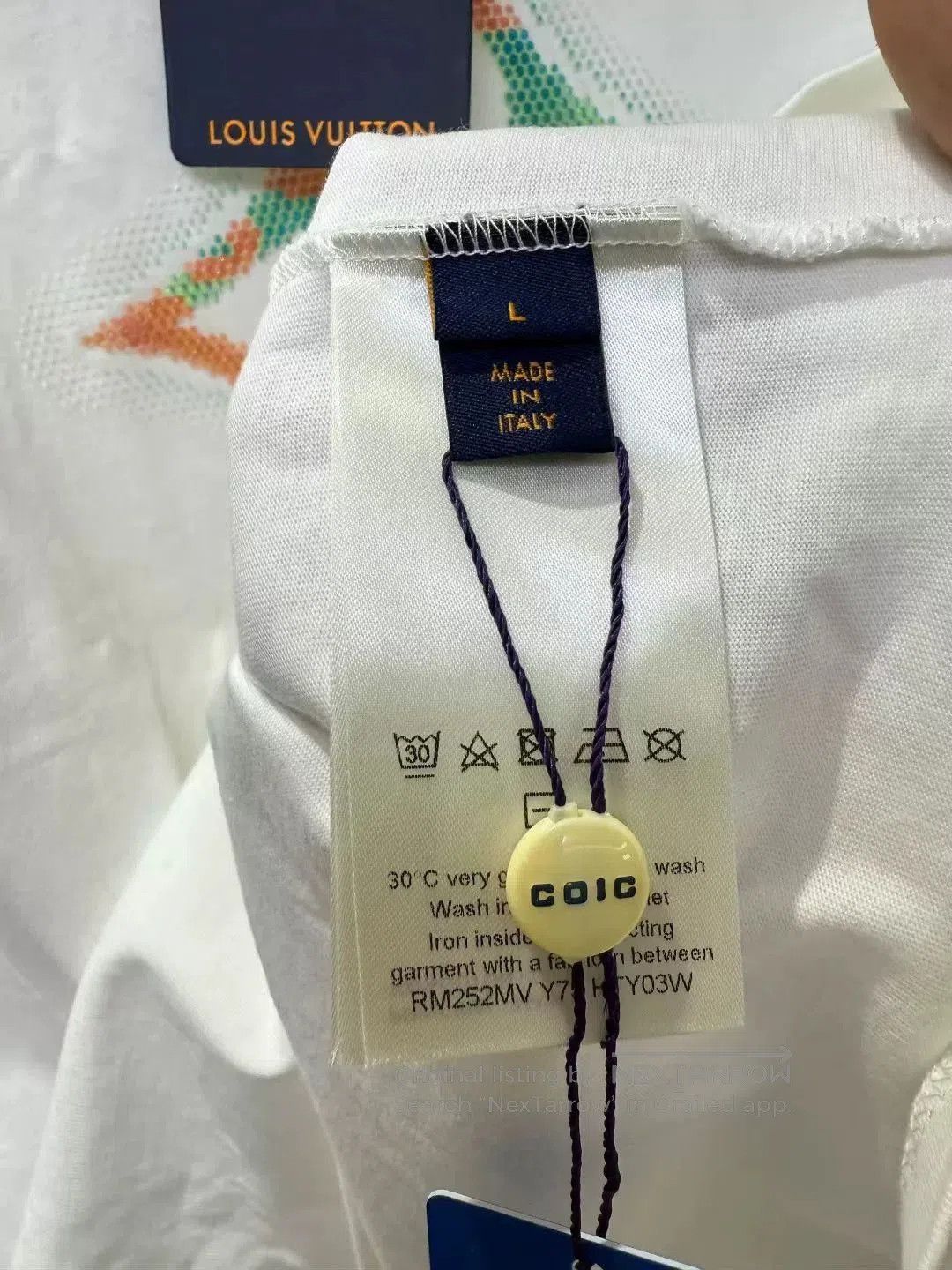 Louis Vuitton Louis Vuitton White Glitter Logo Short Sleeve. Size L / US 10 / IT 46 - 3 Thumbnail