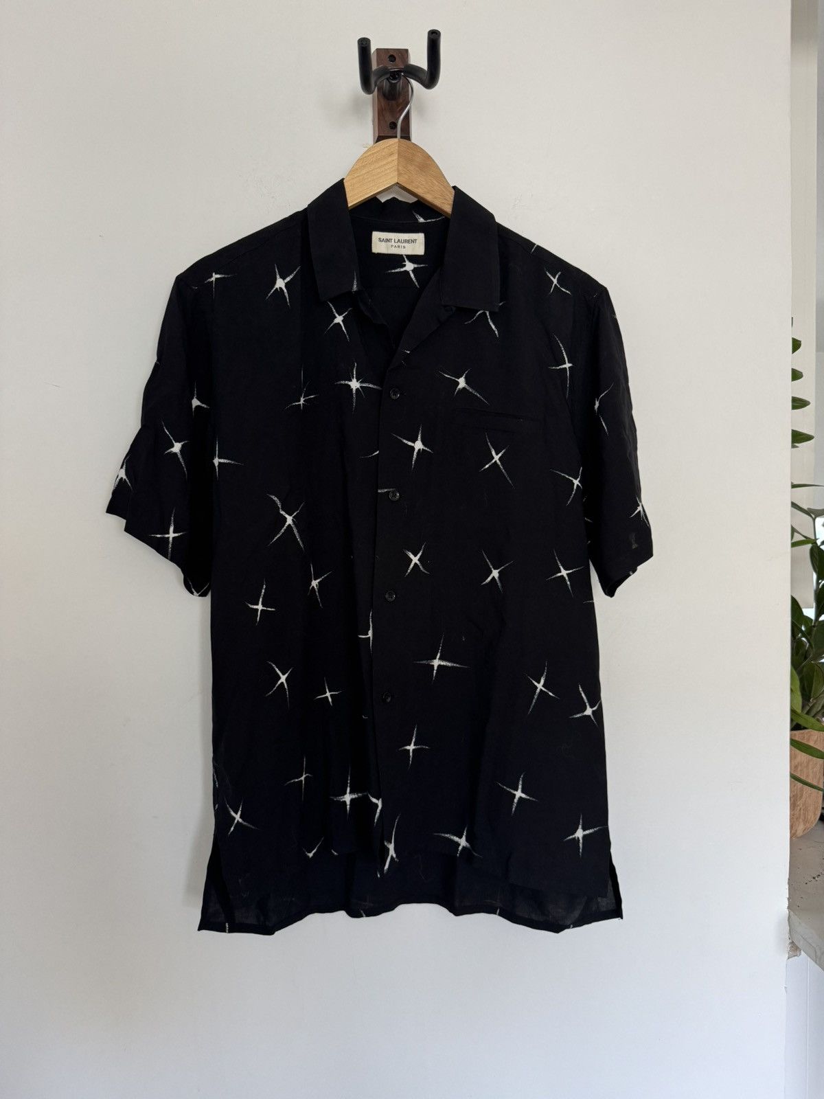 Saint Laurent Paris Shooting stars camp viscose summer shirt Size US M / EU 48-50 / 2 - 1 Thumbnail