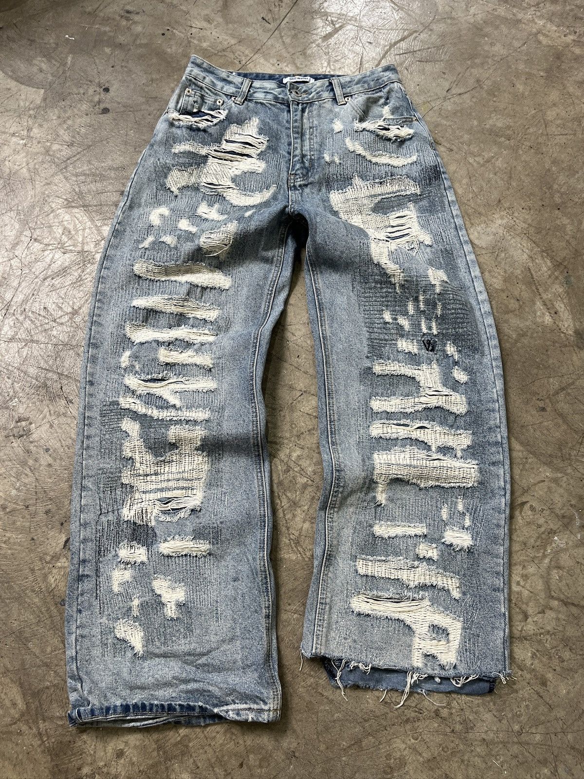 Other Still Water Distressed Reworked Denim Jeans (unisex) Size US 29 - 22 Thumbnail