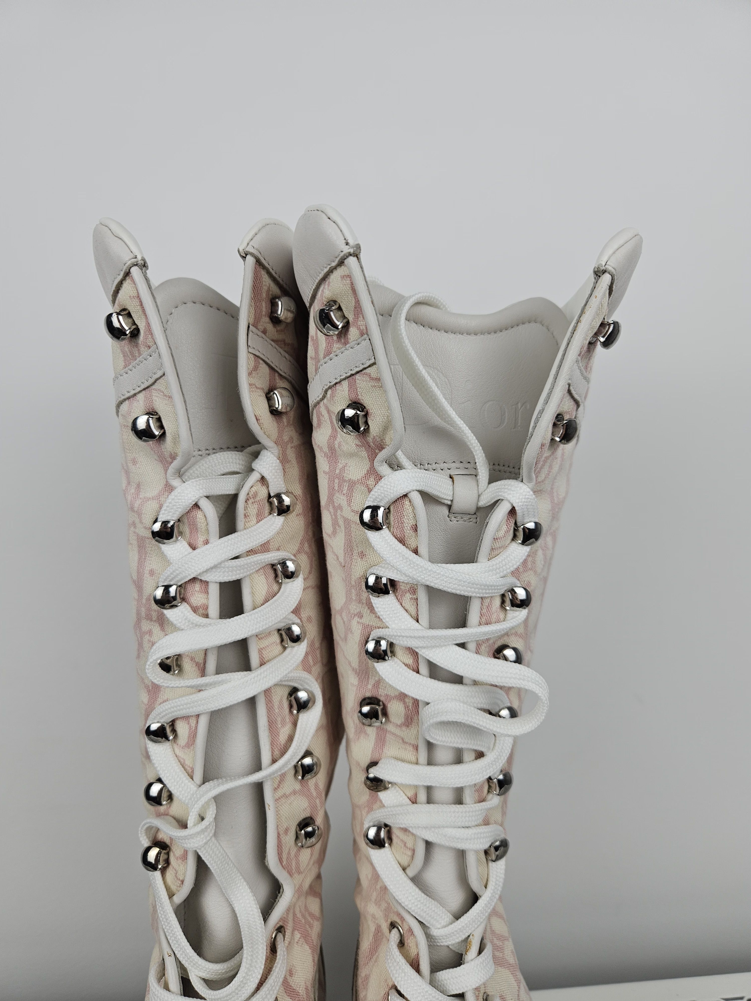 Dior Vintage y2k dior monogram knee height lace up boots Size US 7 / IT 37 - 14 Thumbnail