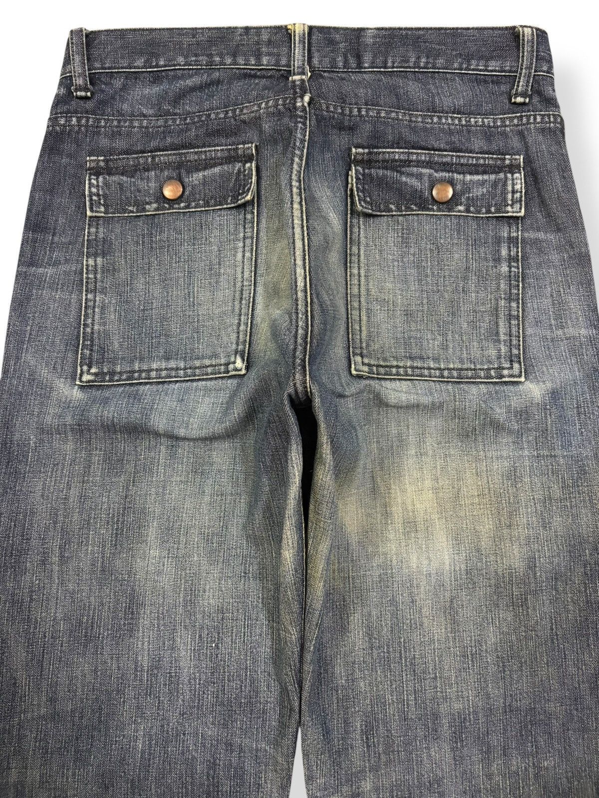 1017 ALYX 9SM Vintage Japanese Brand Faded Whiskers Bush Pants Denim Size US 29 - 12 Thumbnail