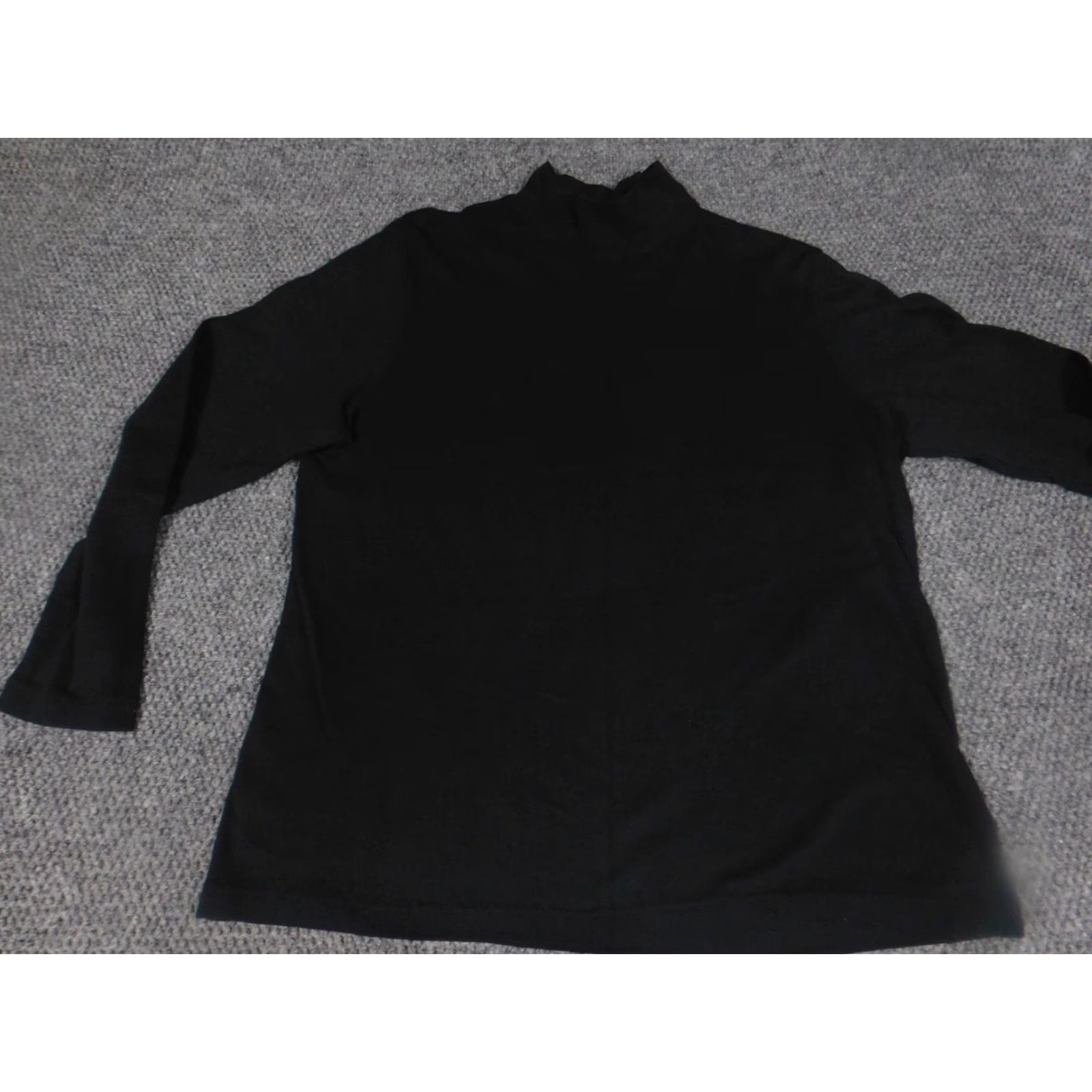 Croft & Barrow Croft & Barrow Sweater Womens L Black Pullover Stretch Regular Knit Cotton Modal Mock Neck Long Sleeve Classic Winter Casual Size L / US 10 / IT 46 - 3 Thumbnail