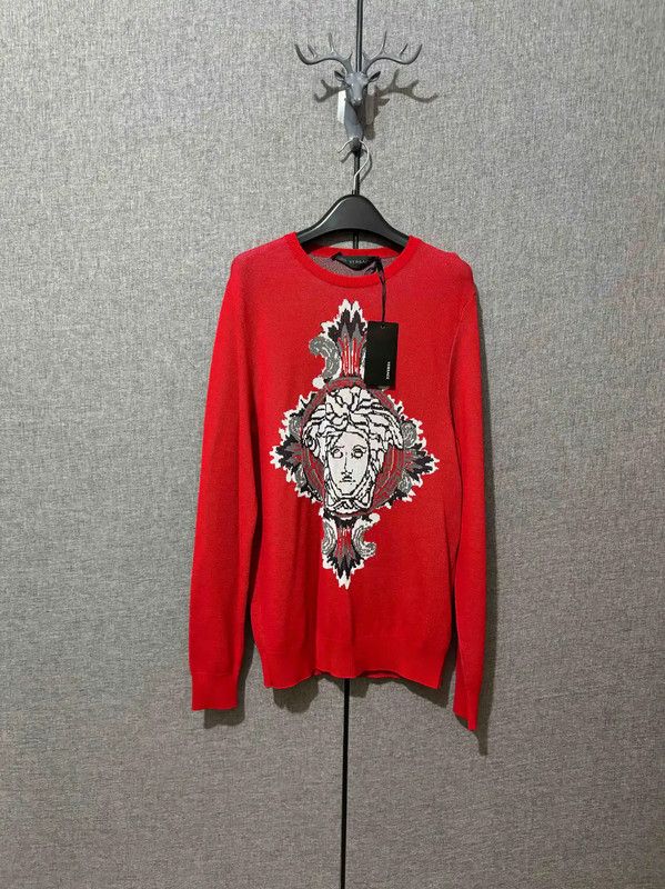 Versace Versace Red Wool Medusa Logo Sweater 0089 Size US S / EU 44-46 / 1 - 1 Thumbnail