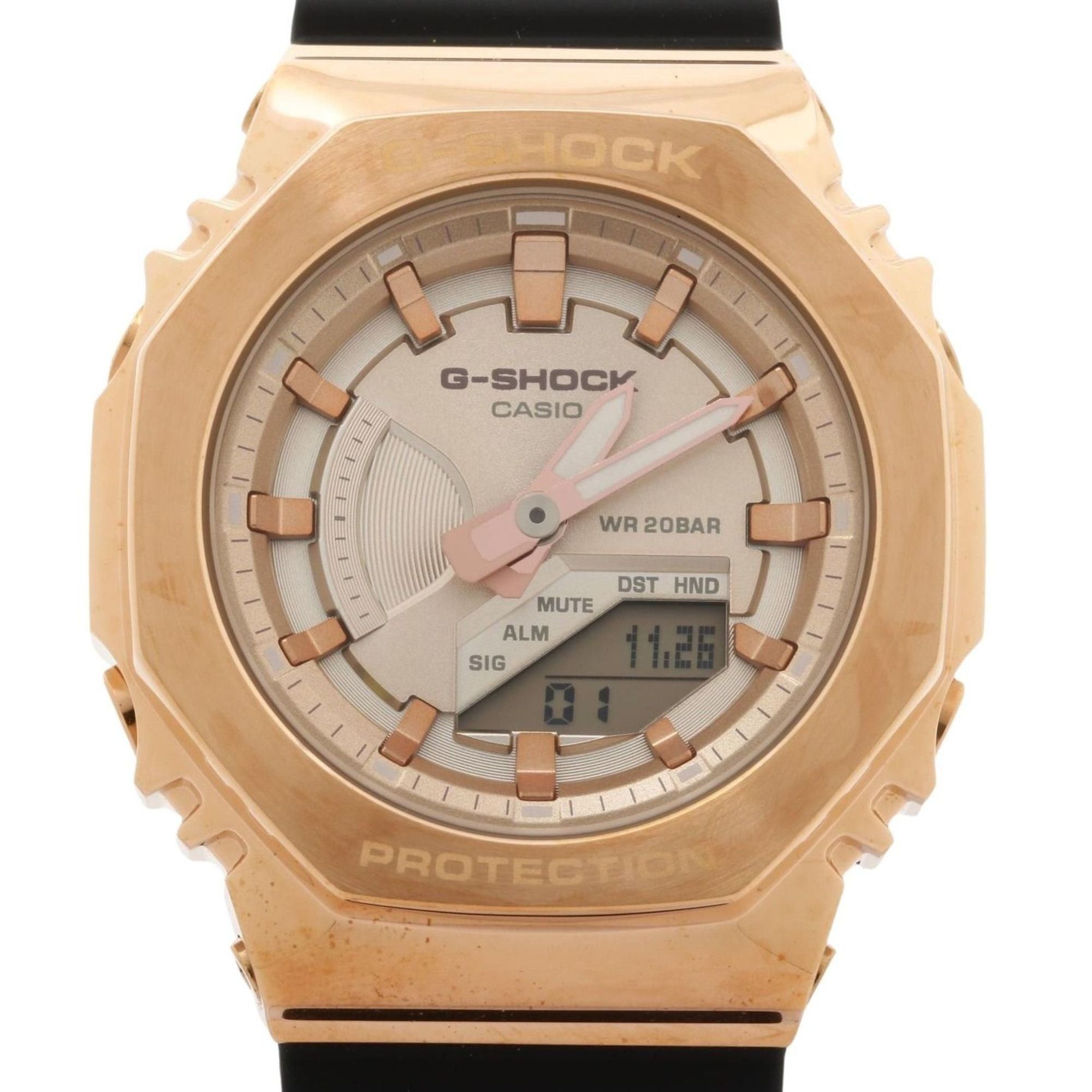 Casio CASIO GSHOCK ANALOG DIGITAL WOMEN WATCH GMS2100PG1A4JF Pink Gold Black Resin/SS Women's Analog-Digi Size ONE SIZE - 1 Thumbnail