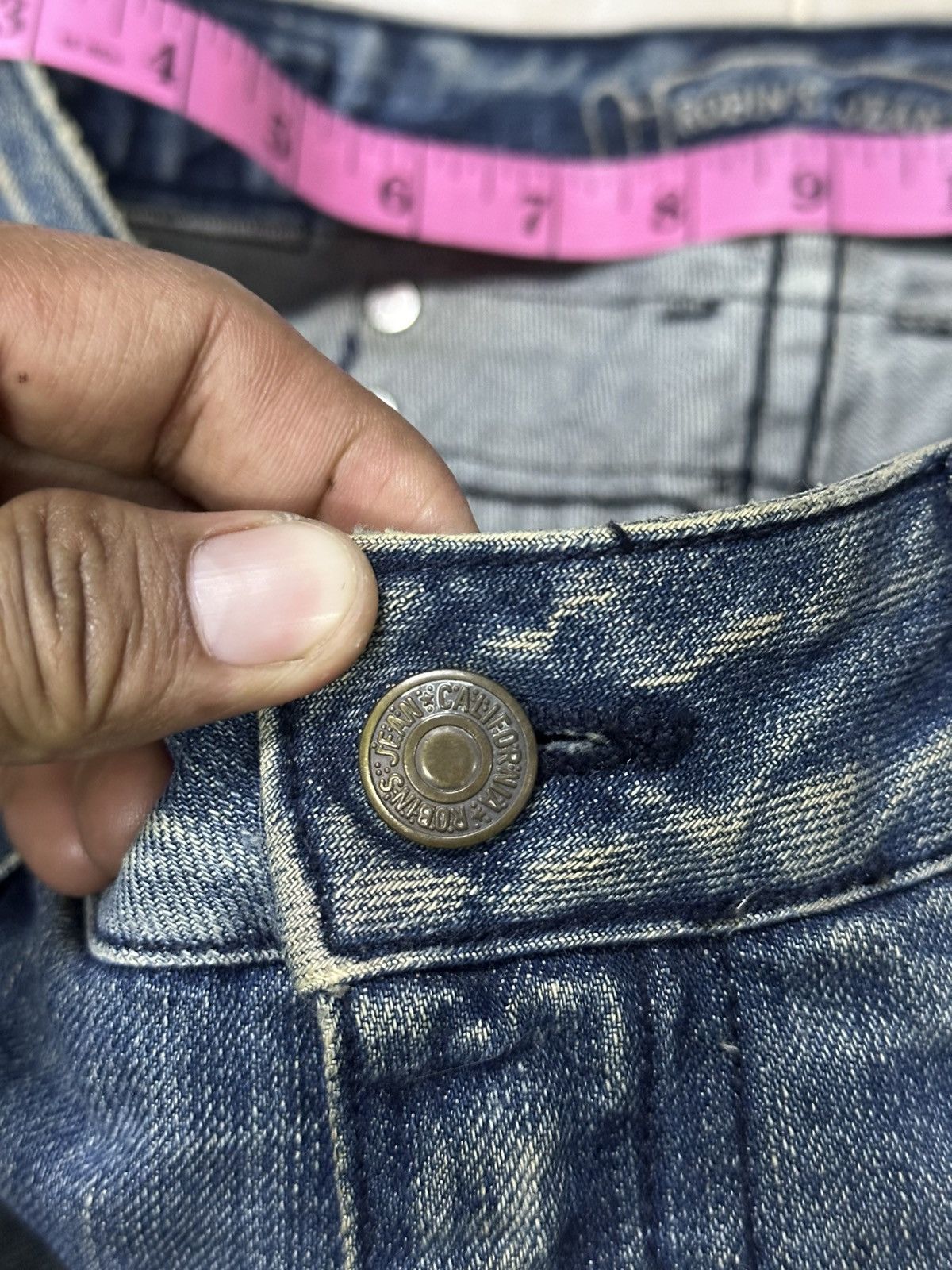 Kapital Distress Robin Jeans Flare Embroid Denim. Size US 32 / EU 48 - 9 Thumbnail