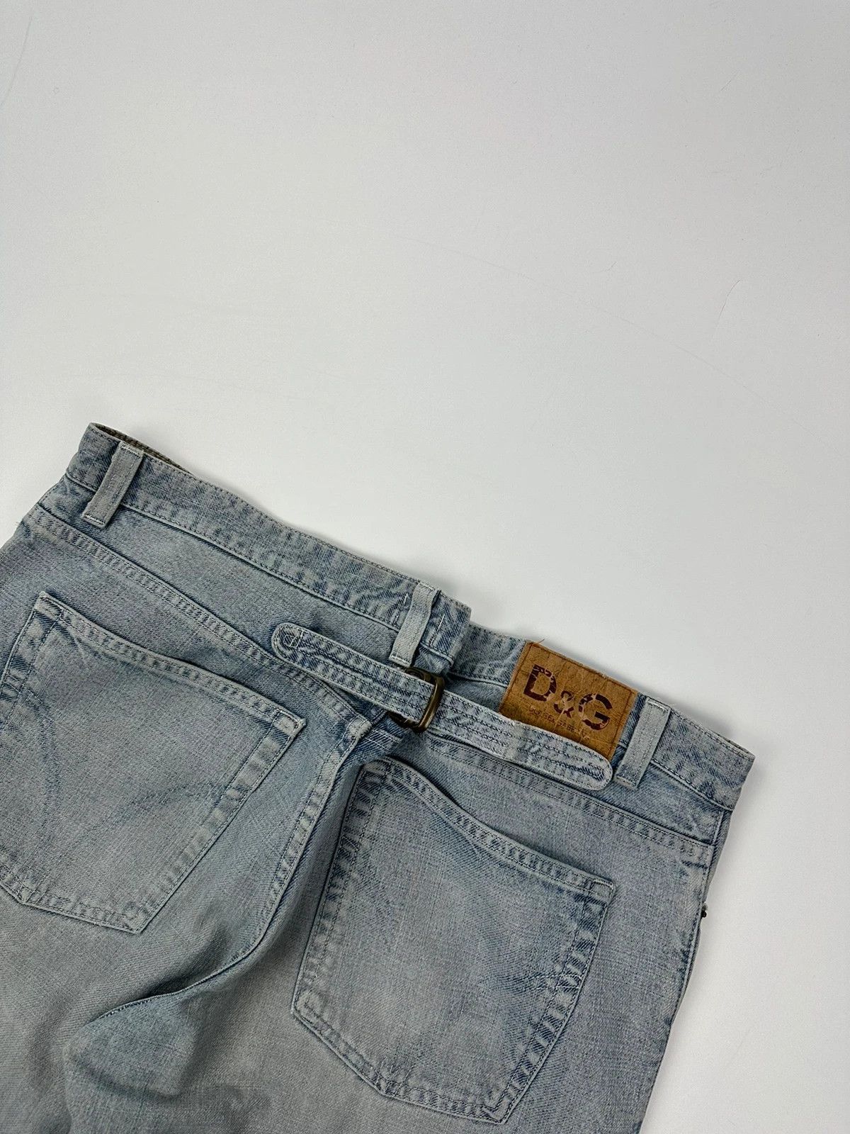 Dolce & Gabbana Dolce & Gabbana 00s Washed Blue Back Belt Pants Size US 34 / EU 50 - 5 Thumbnail