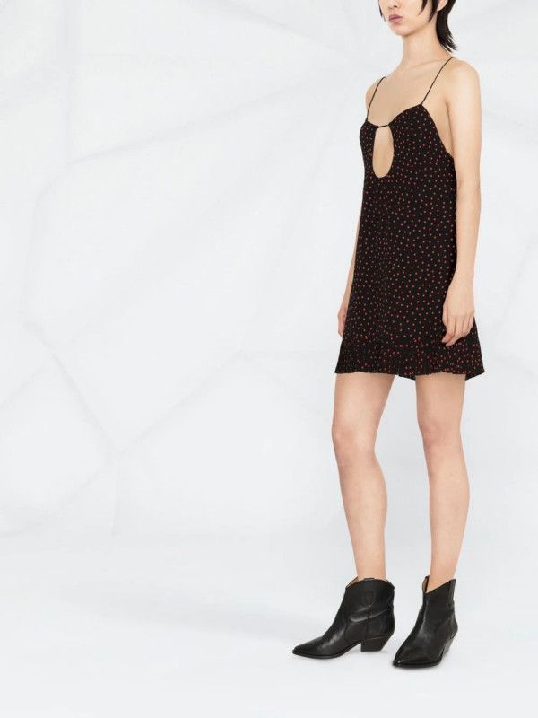 Saint Laurent Paris o1bcso1str0426 Polka Dot Mini Dress in Black Size M / US 6-8 / IT 42-44 - 3 Thumbnail
