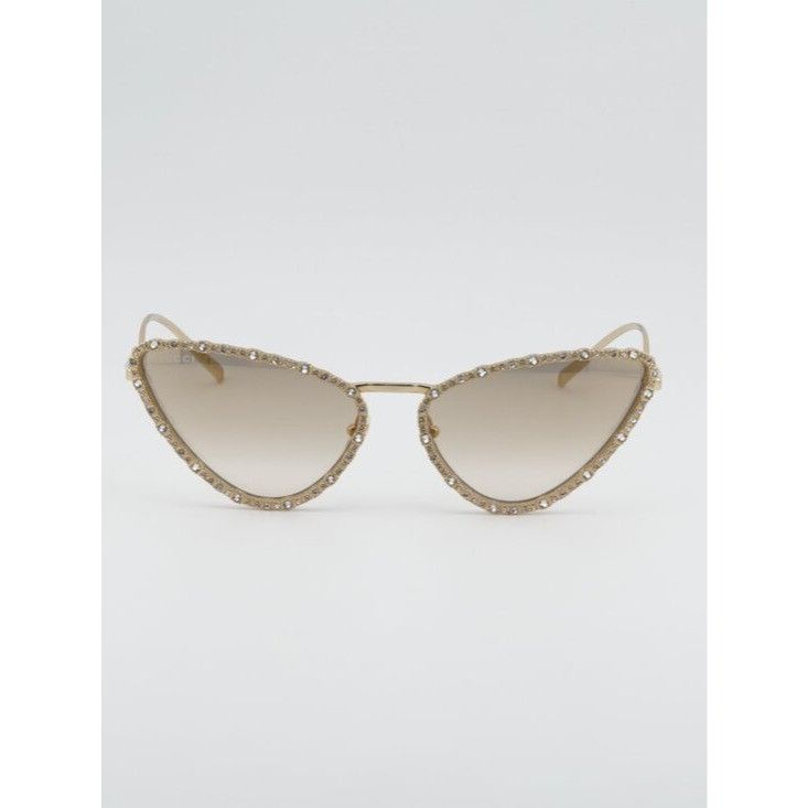 Gucci Gucci GG1569S 003 Sunglasses Gold with White Stone Cat Eye Size ONE SIZE - 2 Thumbnail