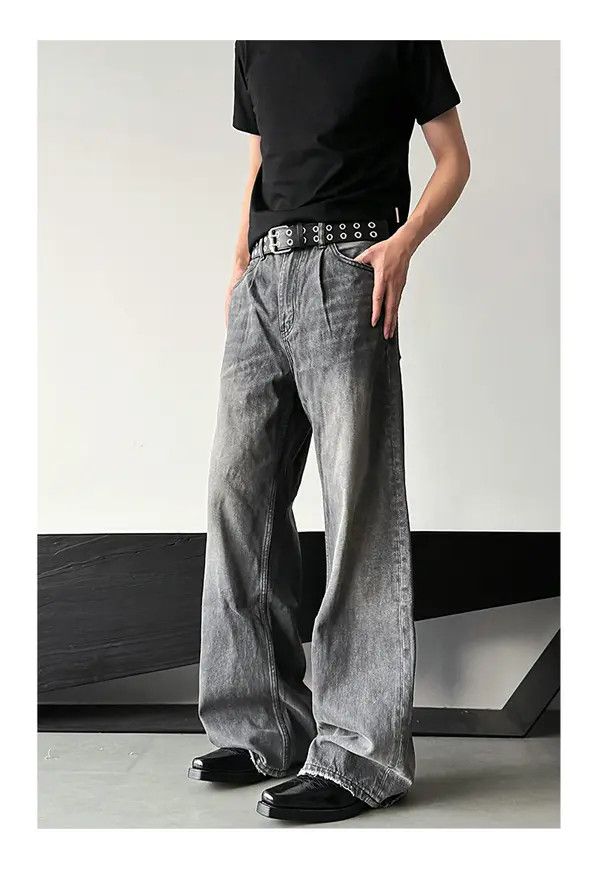 Jean Kobayashi x Mio Baggy Washed Straight Flare Jeans Size US 33 - 2 Thumbnail