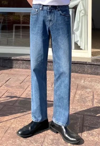 Japanese Brand Loose straight-leg vintage distressed casual versatile jeans Size US 32 / EU 48 - 3 Thumbnail