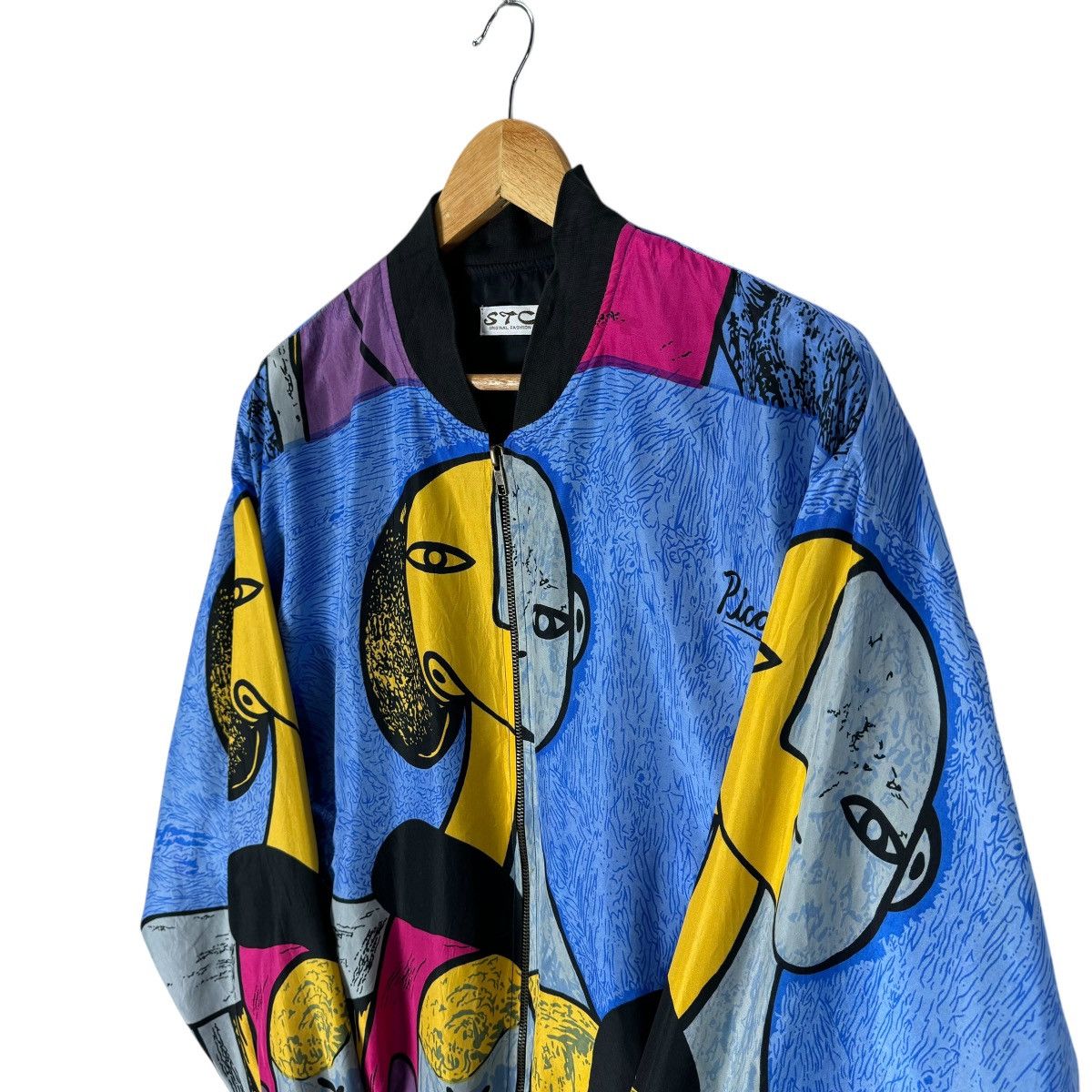 Art Comes First × Vintage ⚡️PICASSO SILK CUBISM POP ART BAROQUE ZIPPER JACKET Size US M / EU 48-50 / 2 - 4 Thumbnail