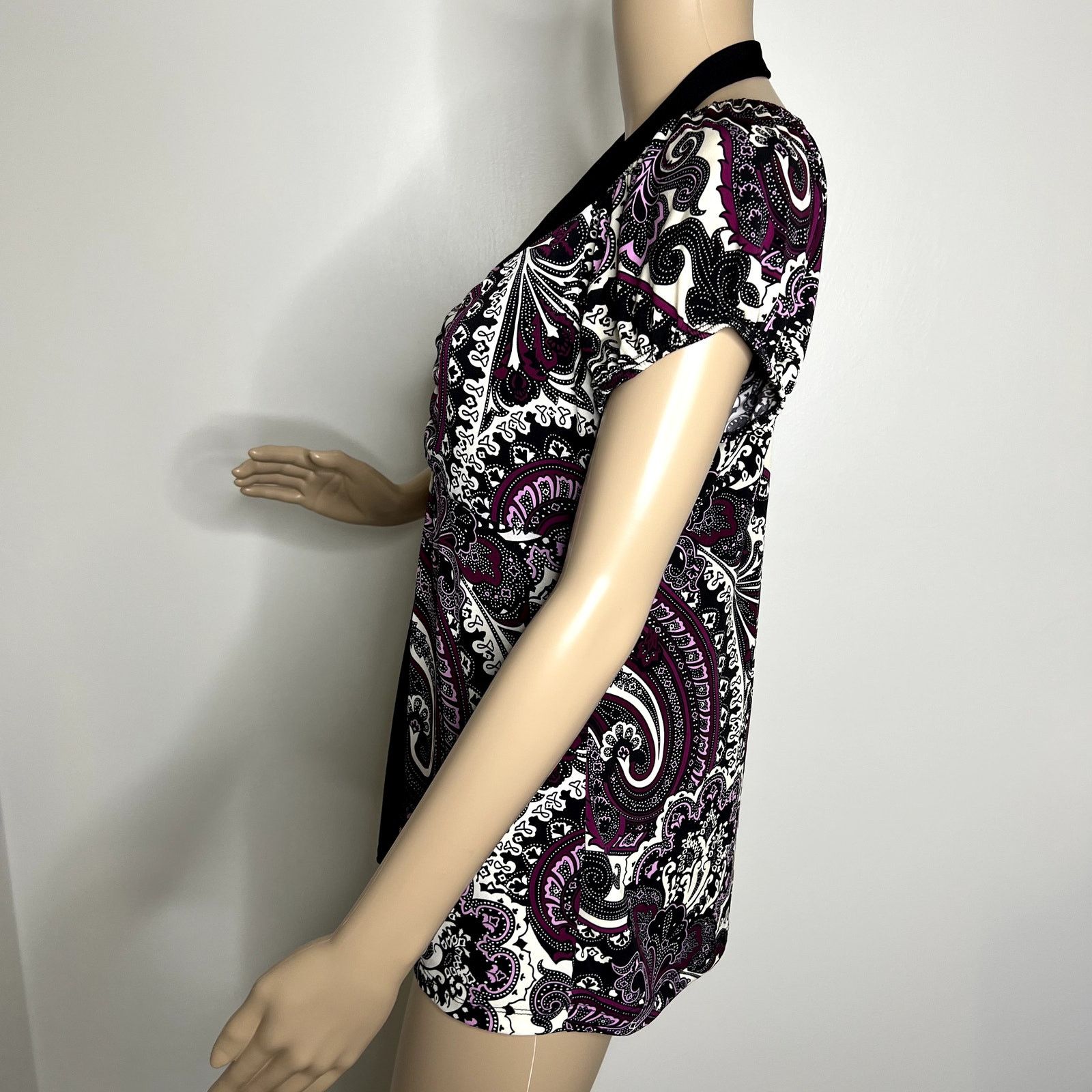 Other Fashion Bug Purple Layered Patterned Top Size M / US 6-8 / IT 42-44 - 2 Thumbnail