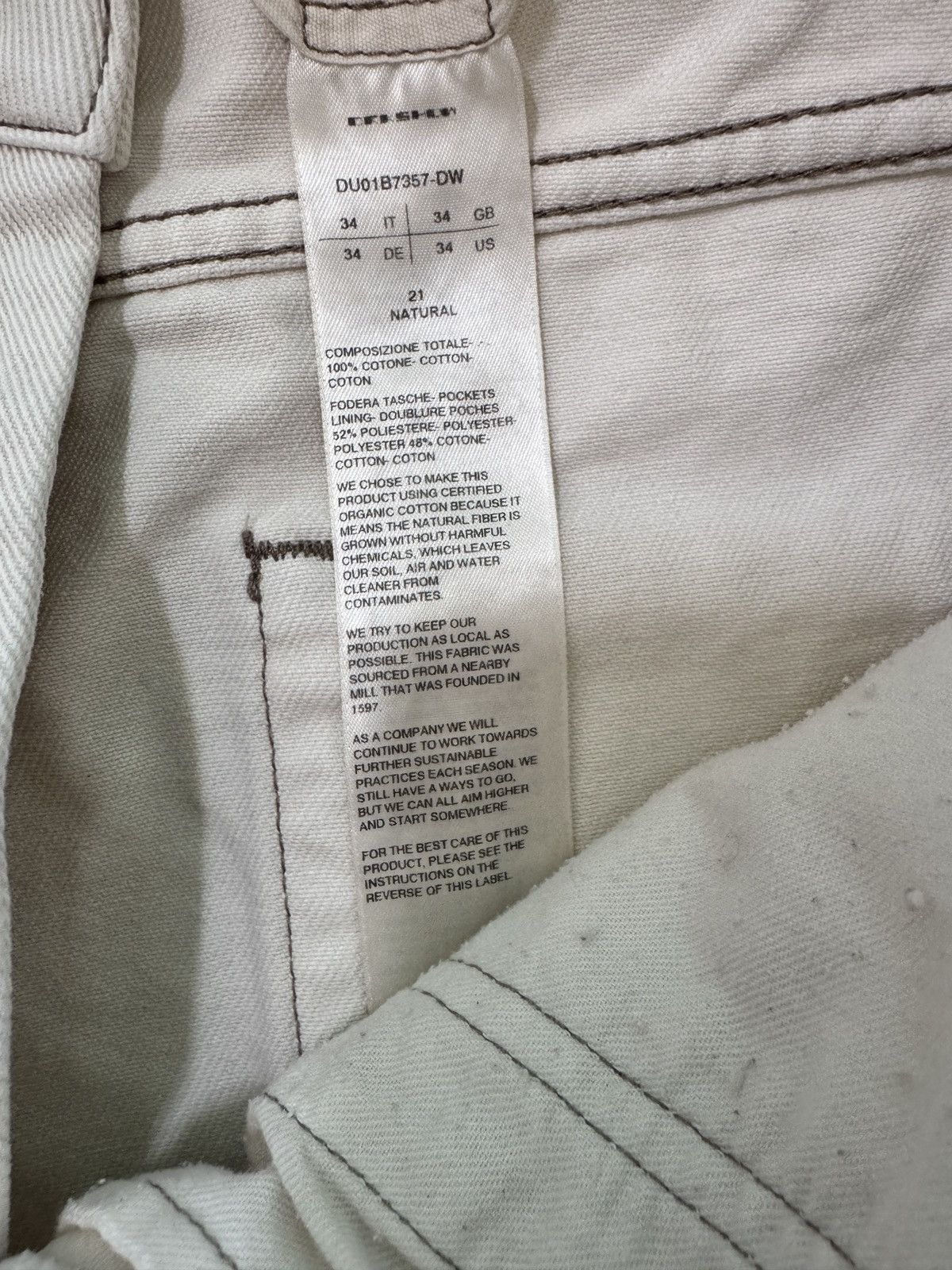 Rick Owens Drkshdw Fogachine cropped Collapse jeans in natural Size US 34 / EU 50 - 11 Thumbnail