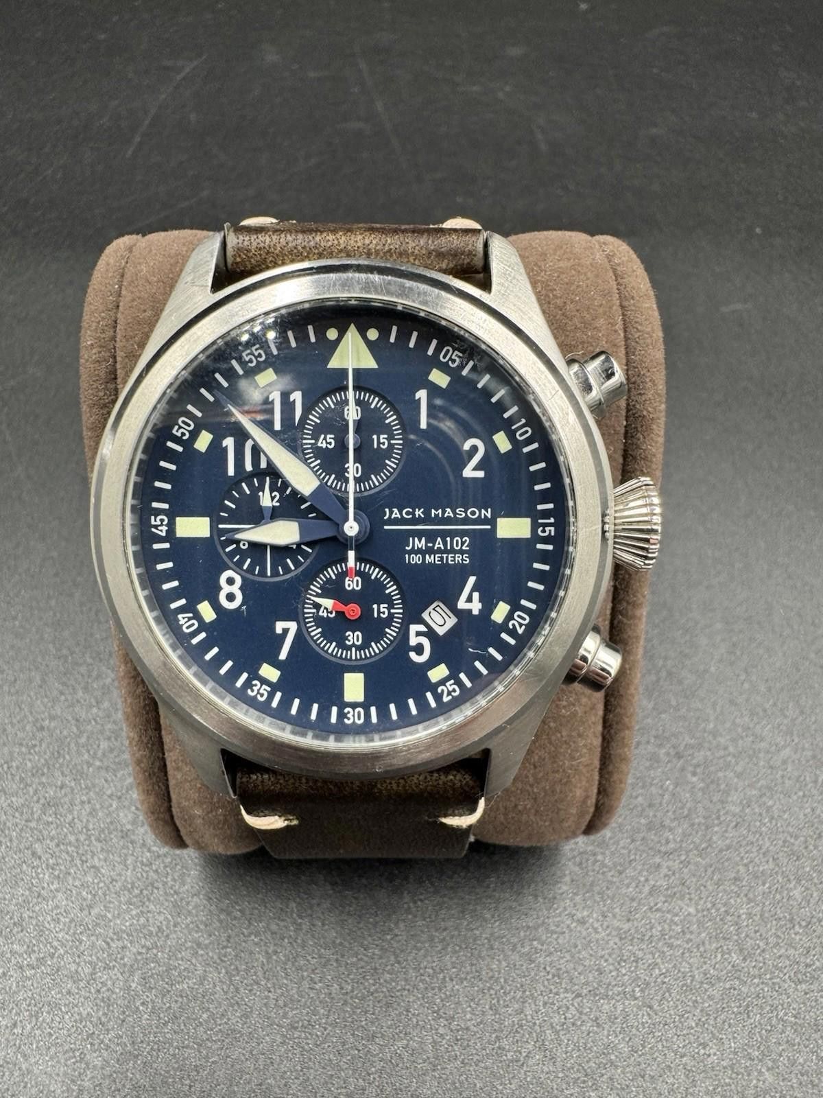 Other Jack Mason Men's Chronograph Watch Aviator Saddle Leather St Size ONE SIZE - 2 Thumbnail