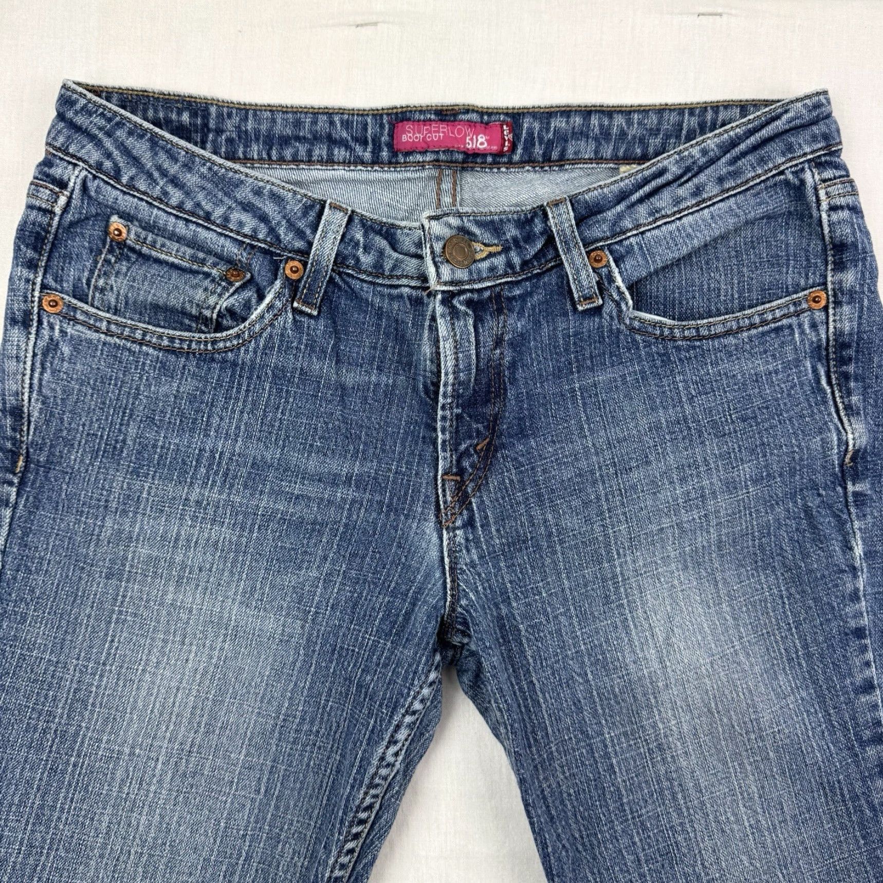 Levi's VINTAGE Levi's 518 Bootcut Jeans Womens 30x31 Hipster Y2K Low Blue Size 30" / US 8 / IT 44 - 3 Thumbnail
