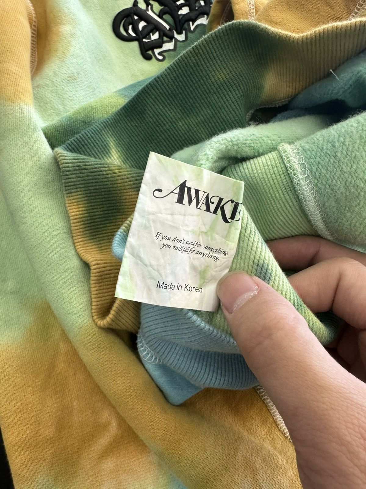 Awake NY awake ny tie dye hoodie large green blue yellow Size US L / EU 52-54 / 3 - 5 Thumbnail